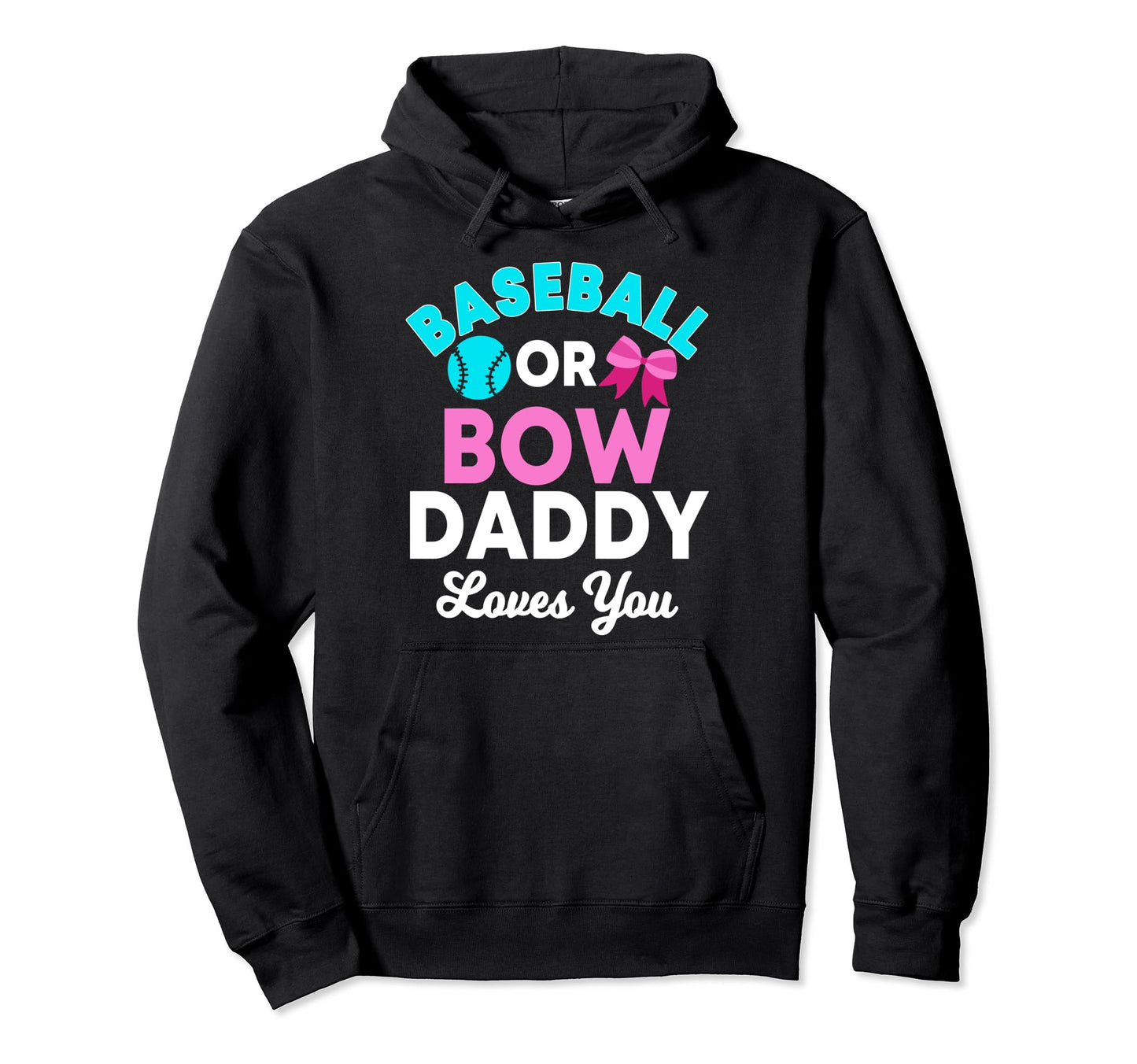 Baseball Gender Reveal Bow Shower Hoodie - Novelty Apparel for Adults - T-Shirt, Sweatshirt, Hoodie