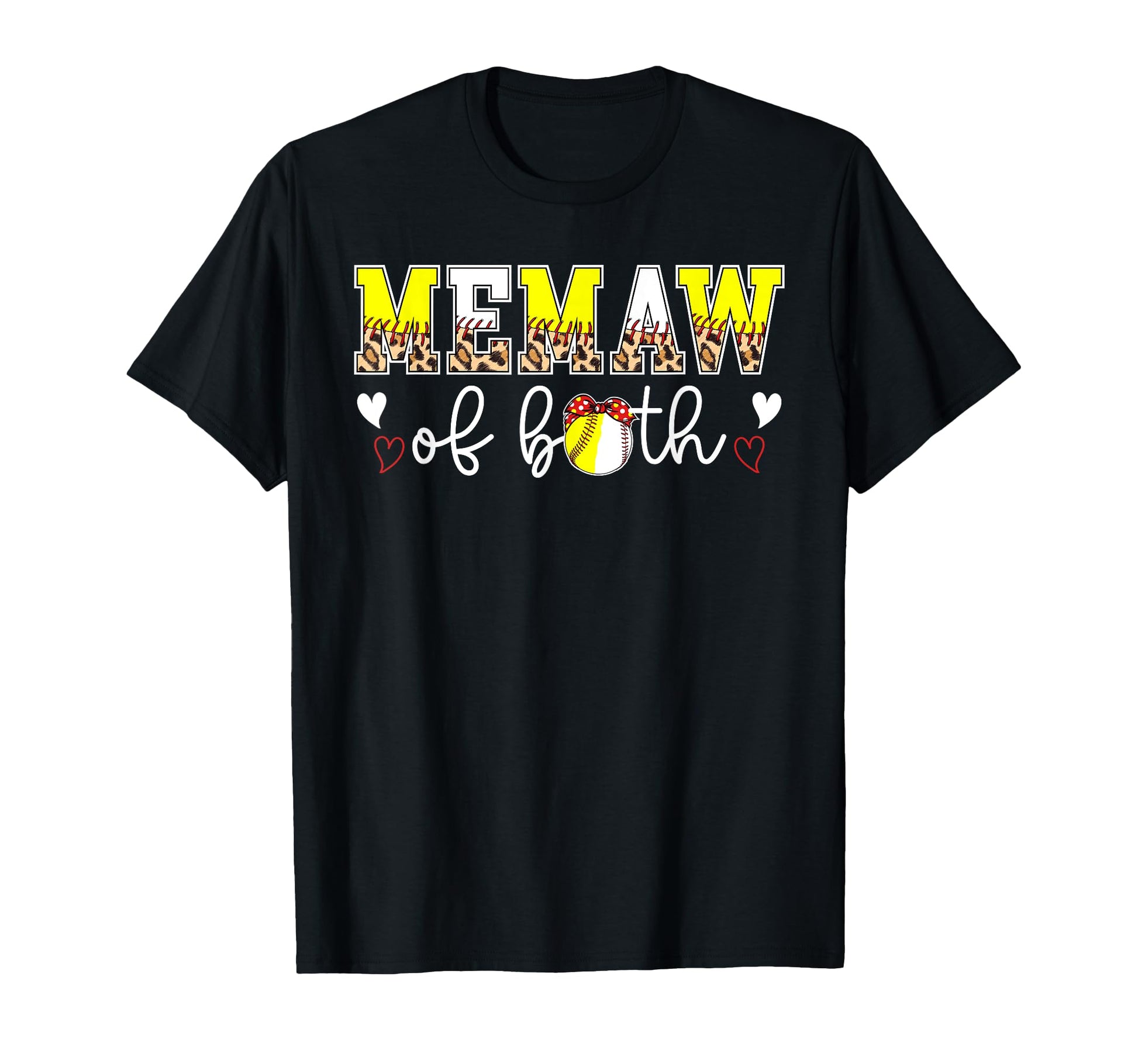 Memaw Both Leopard Softball Baseball T-Shirt - Unique Graphic Men Women - T-Shirt, Sweatshirt, Hoodie