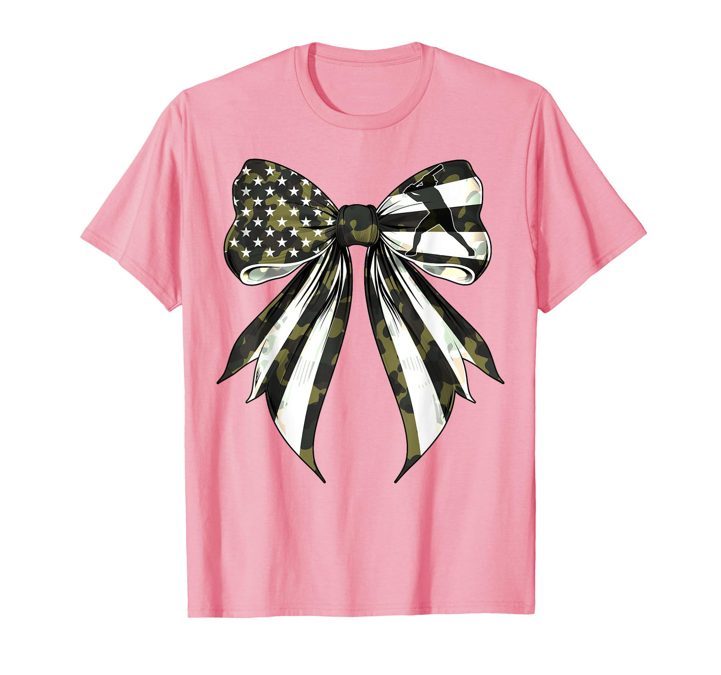 Coquette Bow Baseball Player Camouflage T-Shirt - Unique Graphic Men Women - T-Shirt, Sweatshirt, Hoodie