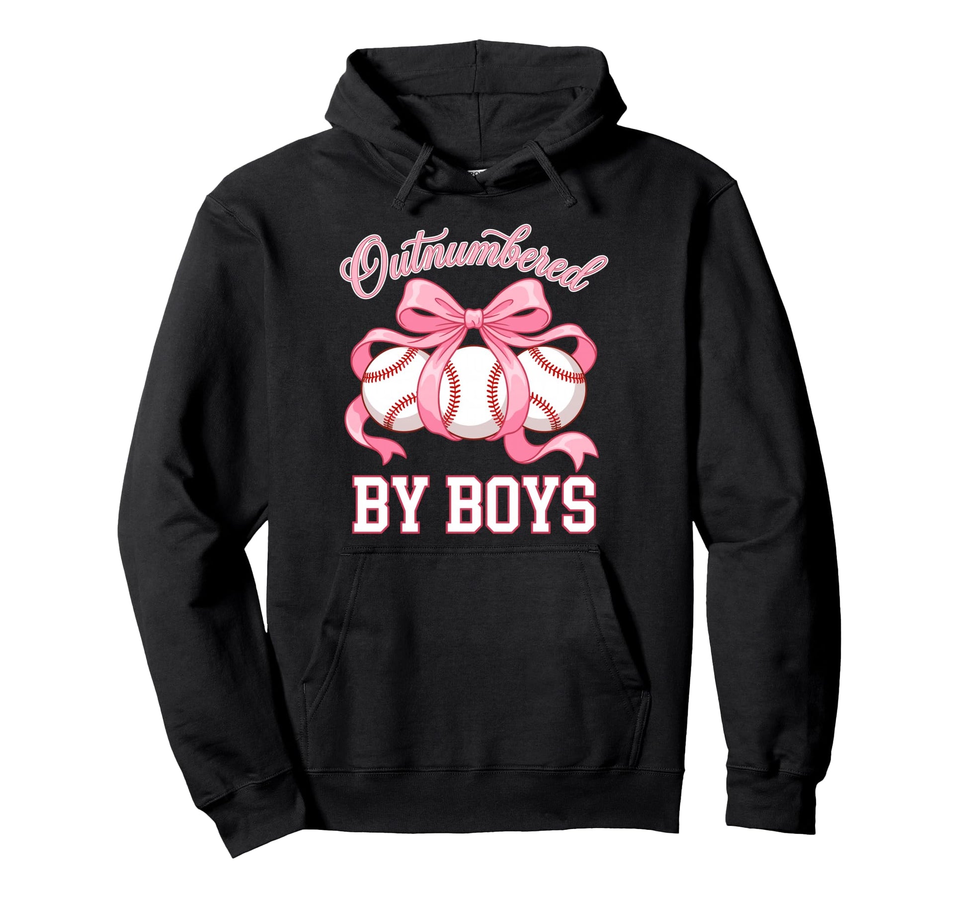 Outnumbered Baseball Softball Fan Hoodie - Casual Everyday Wear for Adults - T-Shirt, Sweatshirt, Hoodie