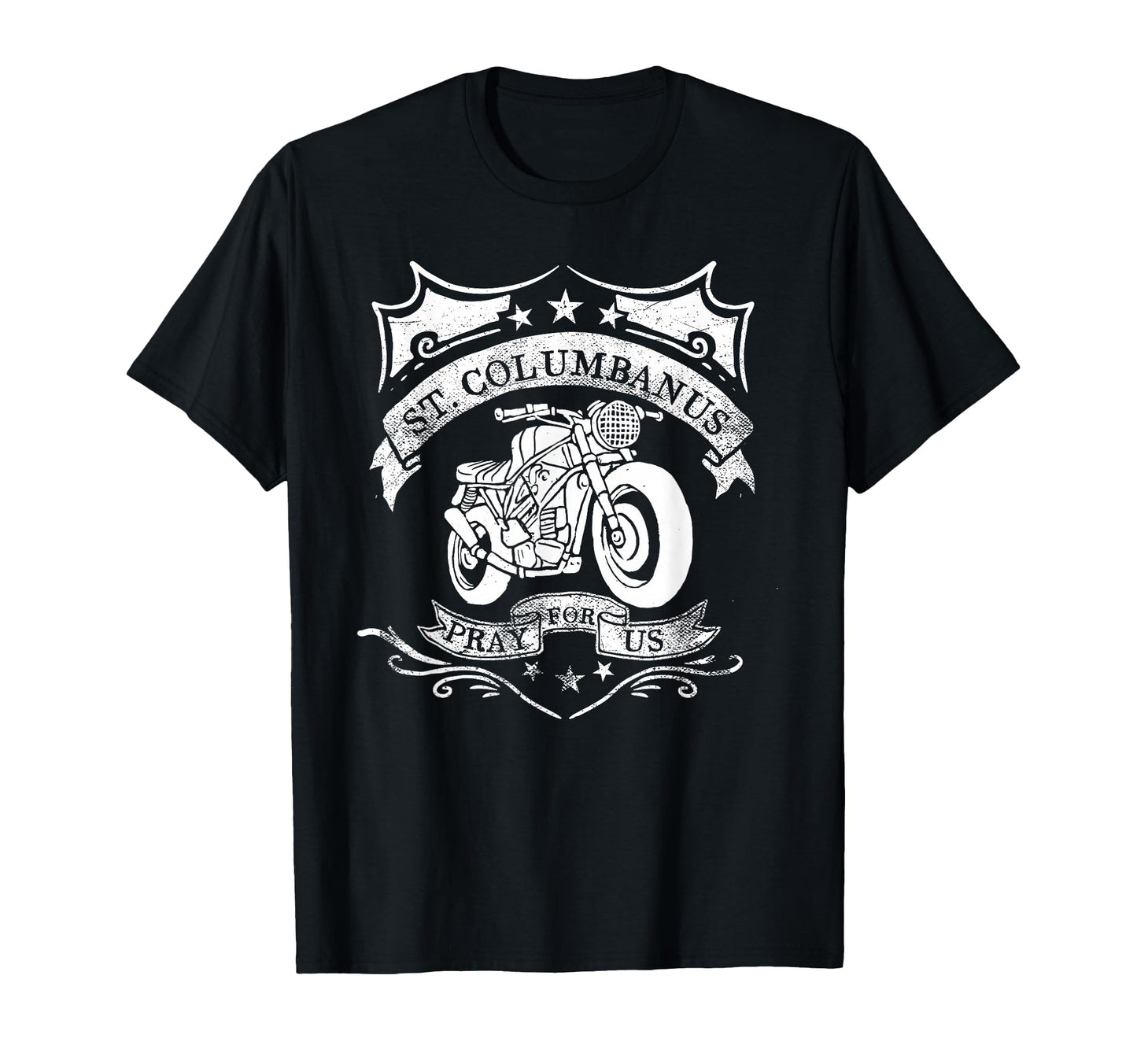 Saint Columbanus Patron Motorcyclists T-Shirt - Streetwear Style Unisex - T-Shirt, Sweatshirt, Hoodie