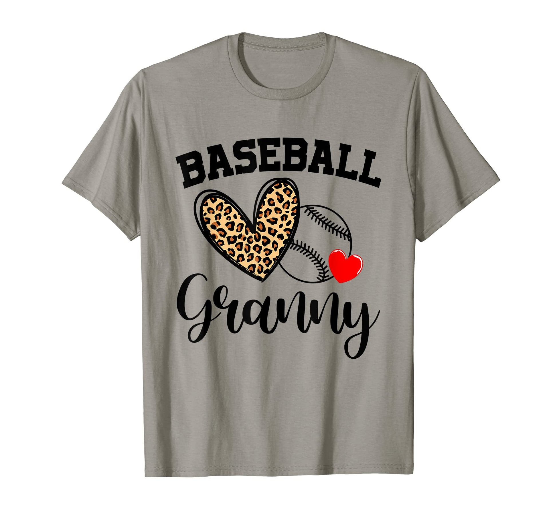 Leopard Heart Baseball Granny T-Shirt - Aesthetic Graphic for Adults - T-Shirt, Sweatshirt, Hoodie