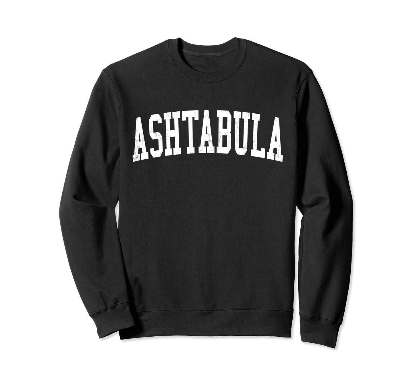 Ashtabula Oh Distressed White Sweatshirt - Novelty Apparel Men Women - T-Shirt, Sweatshirt, Hoodie