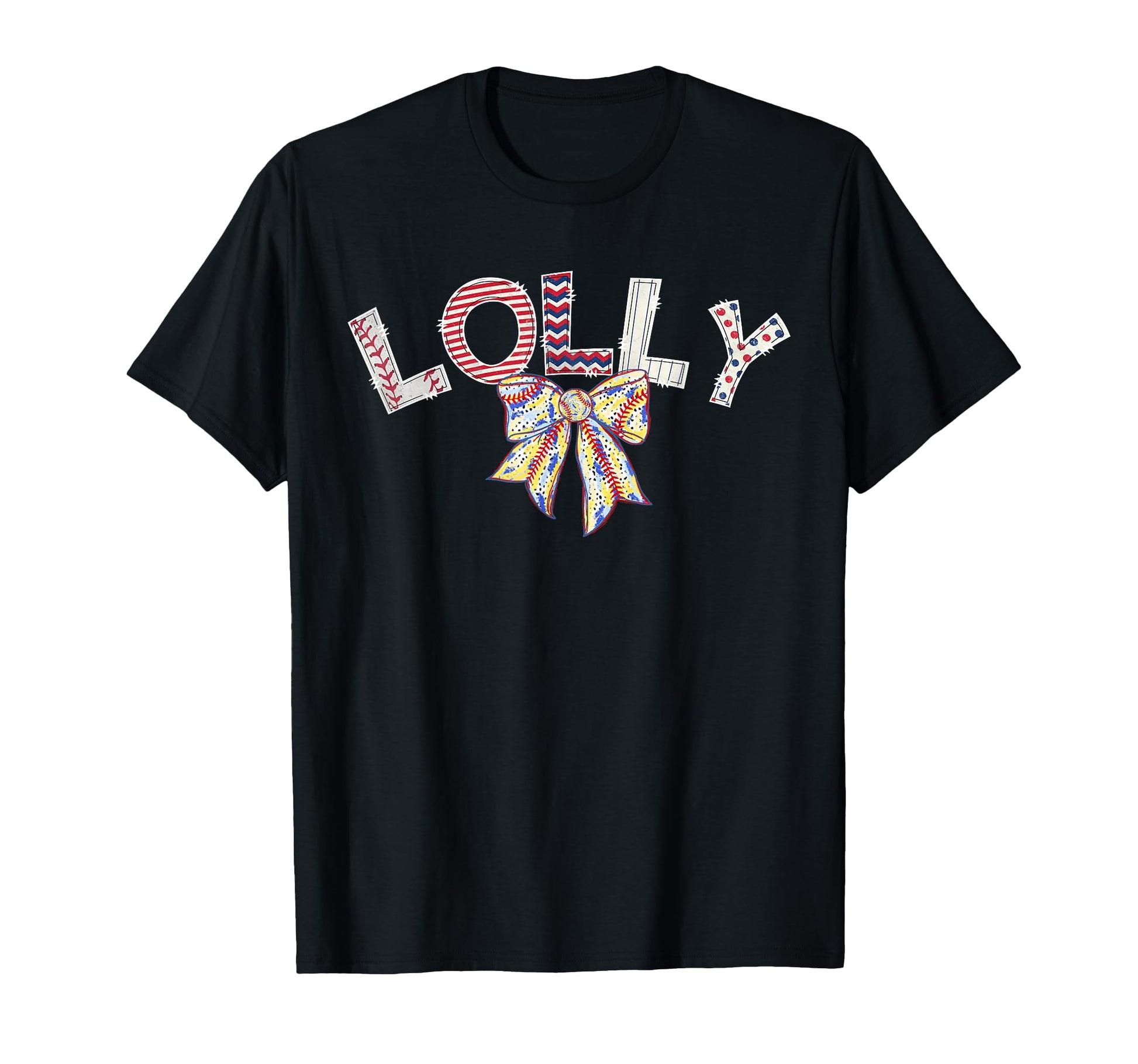 Baseball Lolly Coquette Bow Game Day Party T-Shirt - Unique Graphic Unisex - T-Shirt, Sweatshirt, Hoodie