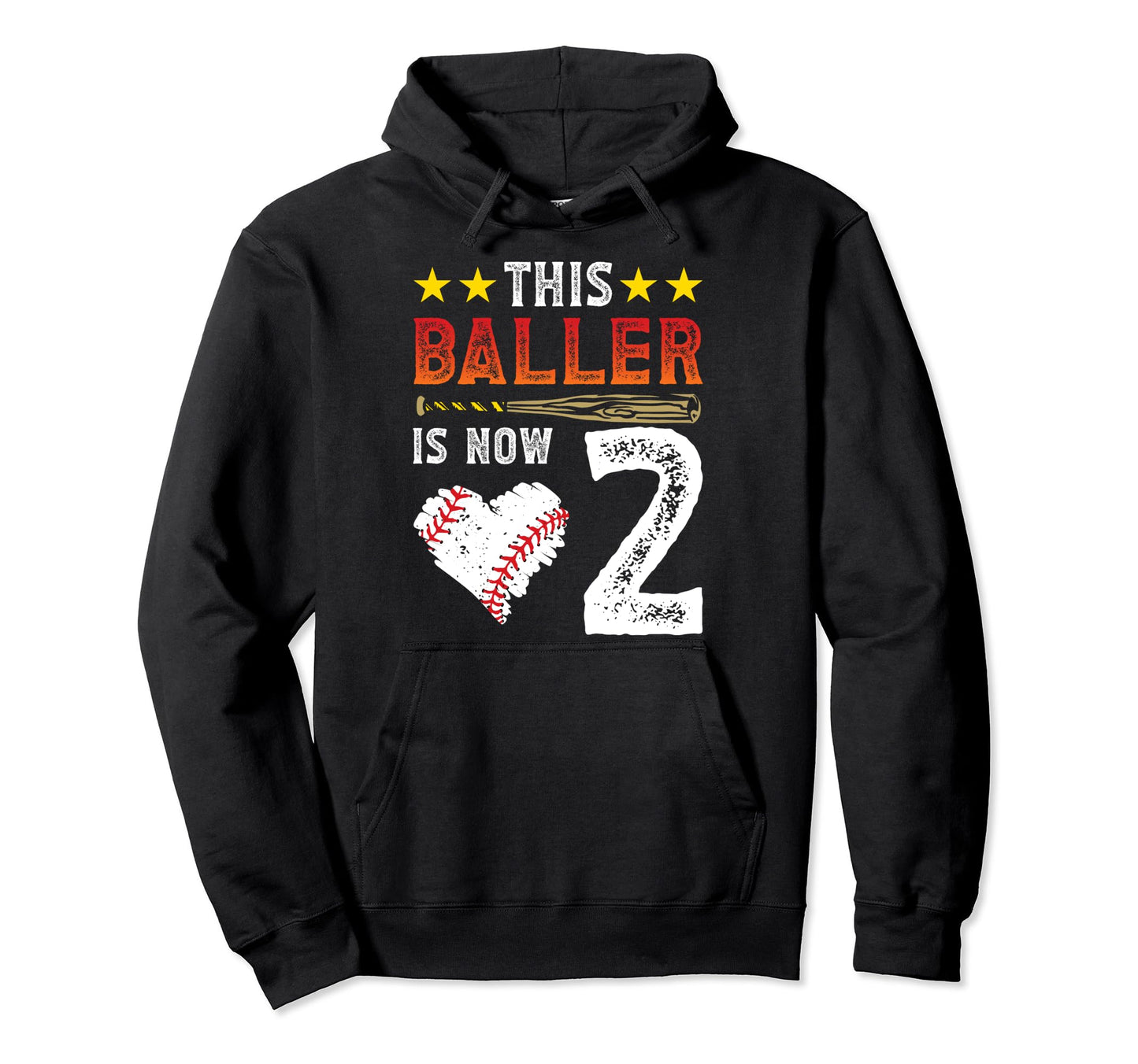 This Baller Is 2 Baseball Player 2Nd Hoodie - Graphic Print Men Women - T-Shirt, Sweatshirt, Hoodie