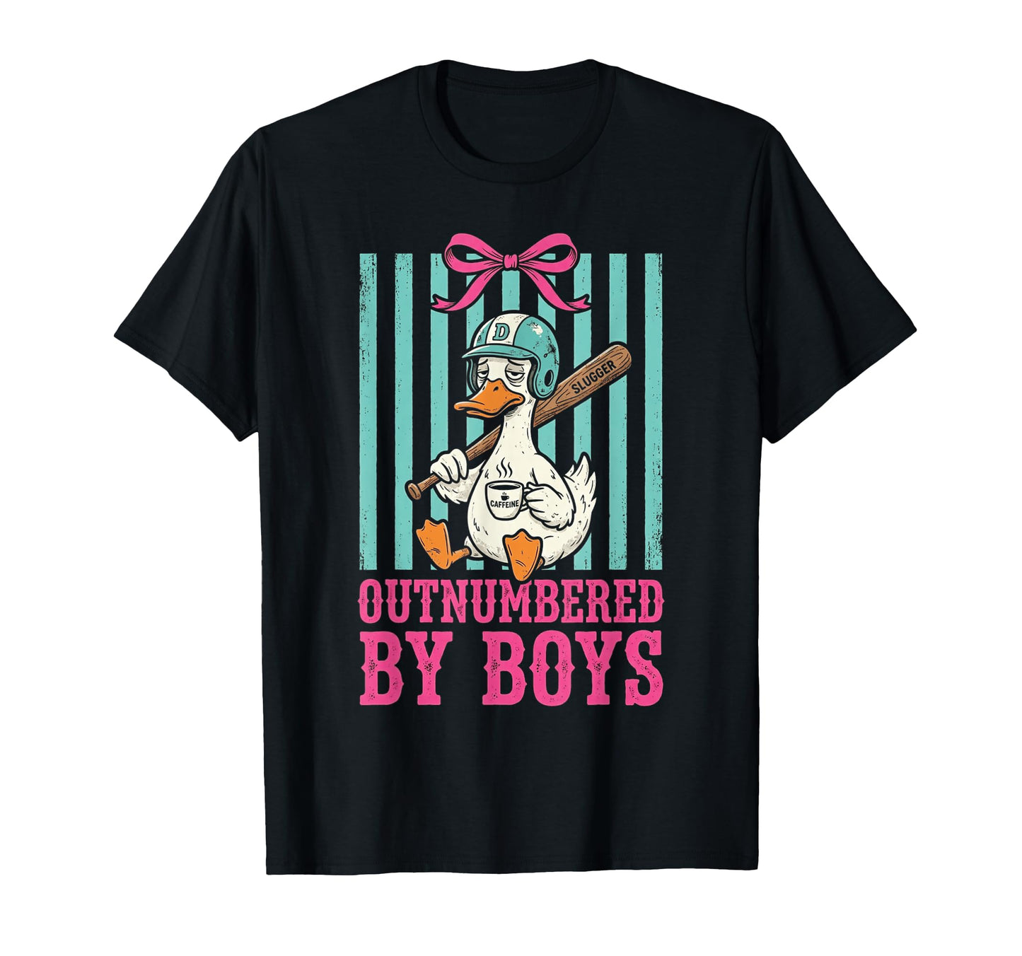 Outnumbered Funny Duck Baseball Coffee T-Shirt - Custom Art Print Unisex - T-Shirt, Sweatshirt, Hoodie