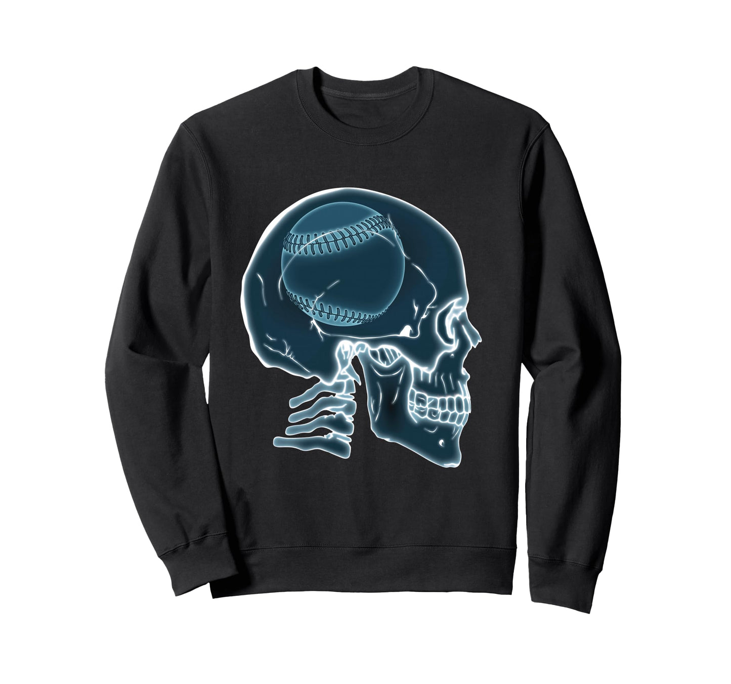 Skull Funny Baseball Players Game Day Sweatshirt - Novelty Apparel Unisex - T-Shirt, Sweatshirt, Hoodie
