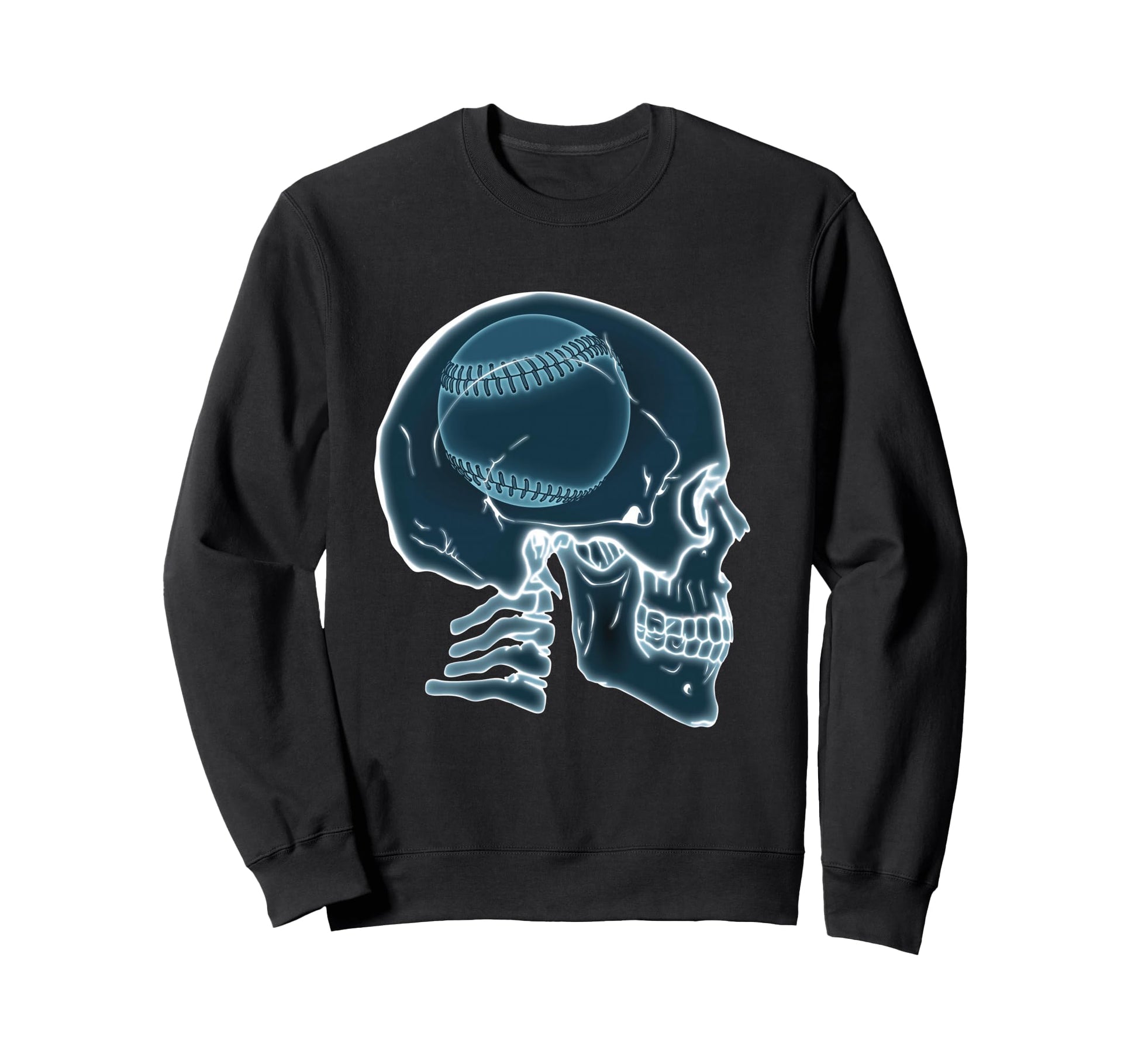 Skull Funny Baseball Players Game Day Sweatshirt - Novelty Apparel Unisex - T-Shirt, Sweatshirt, Hoodie