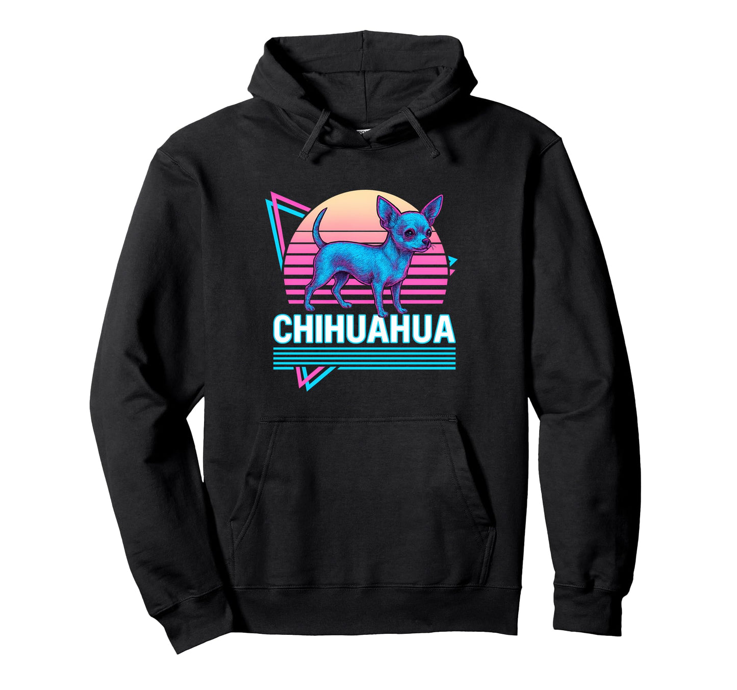 Chihuahua Synthwave Dog Lover Hoodie - Graphic Print Men Women - T-Shirt, Sweatshirt, Hoodie