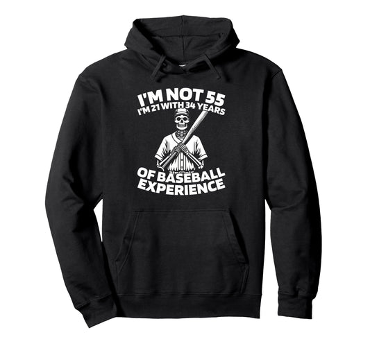 55 Years Old Team Sport Baseballer Hoodie - Aesthetic Graphic for Adults - T-Shirt, Sweatshirt, Hoodie