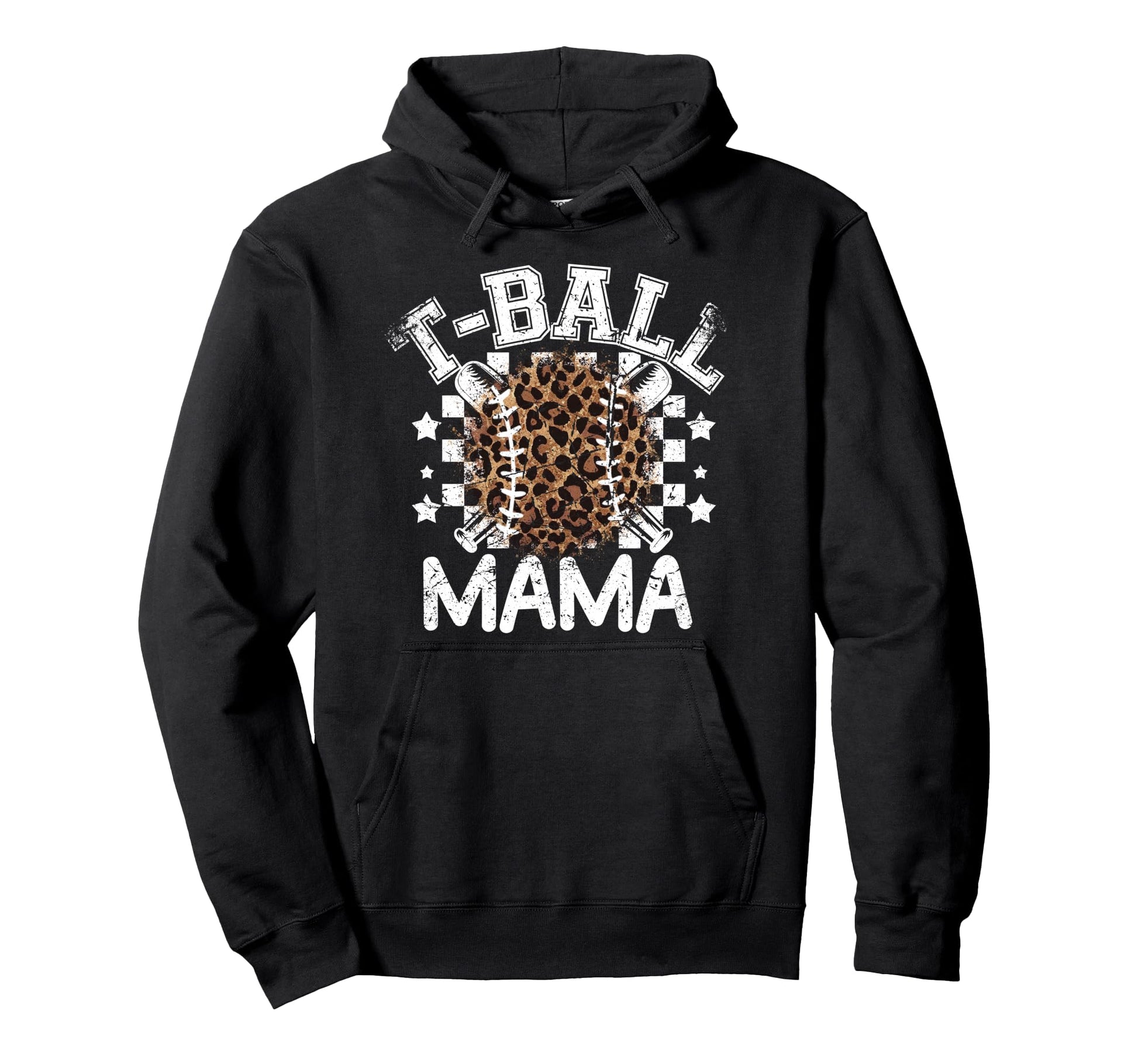 T Ball Teeball Mama Leopard Cheetah Hoodie - Custom Art Print Men Women - T-Shirt, Sweatshirt, Hoodie