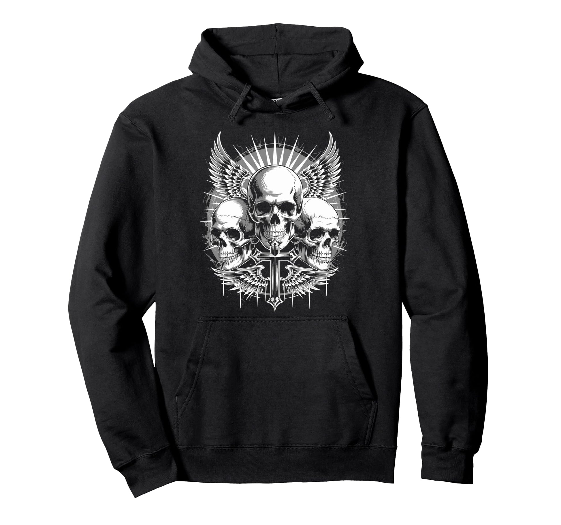 Gothic Skull Grunge Alt Aesthetic Y2K Hoodie - Streetwear Style Unisex - T-Shirt, Sweatshirt, Hoodie