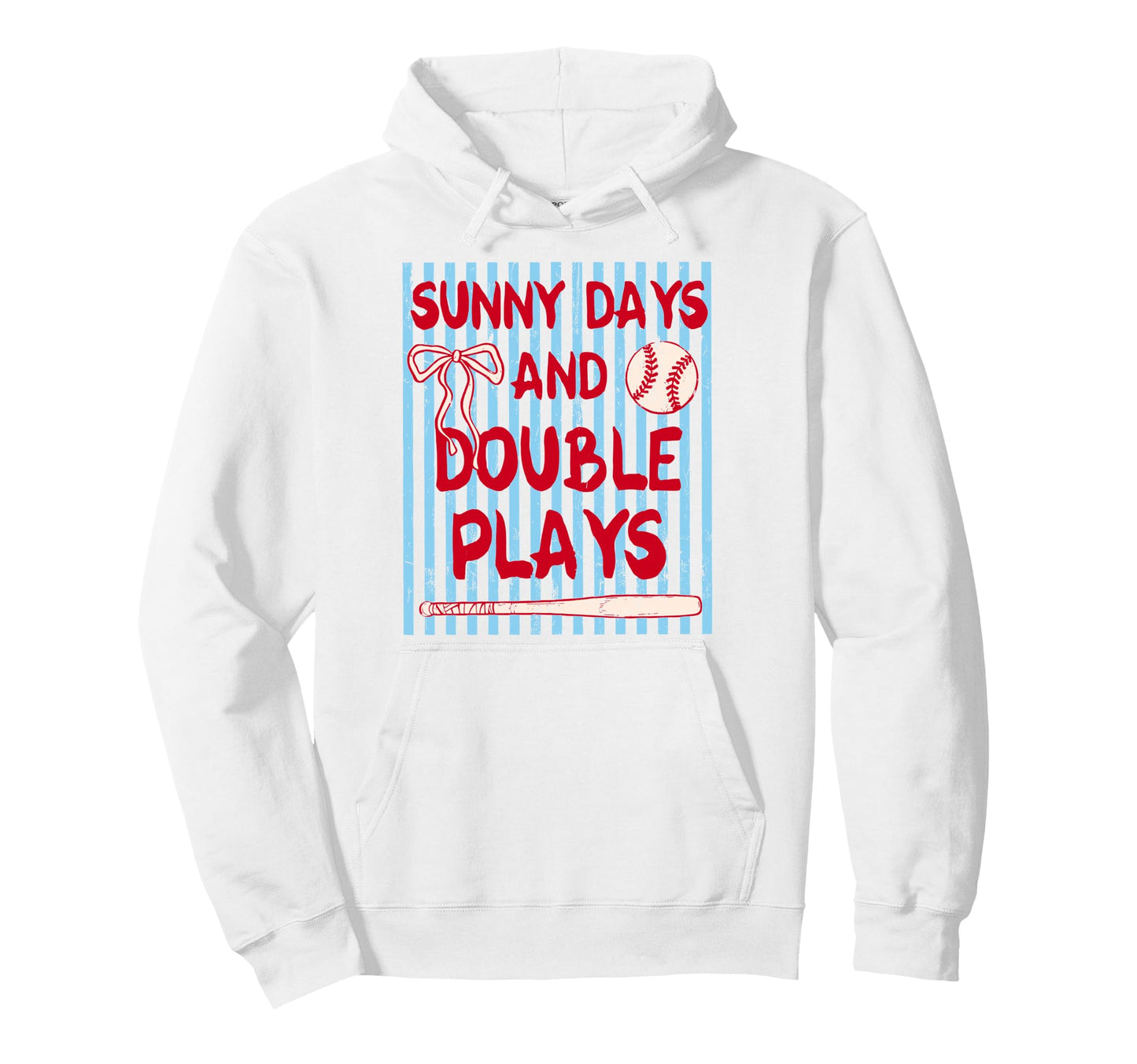 Coquette Bow Baseball Softball Sunny Hoodie - Graphic Print for Adults - T-Shirt, Sweatshirt, Hoodie