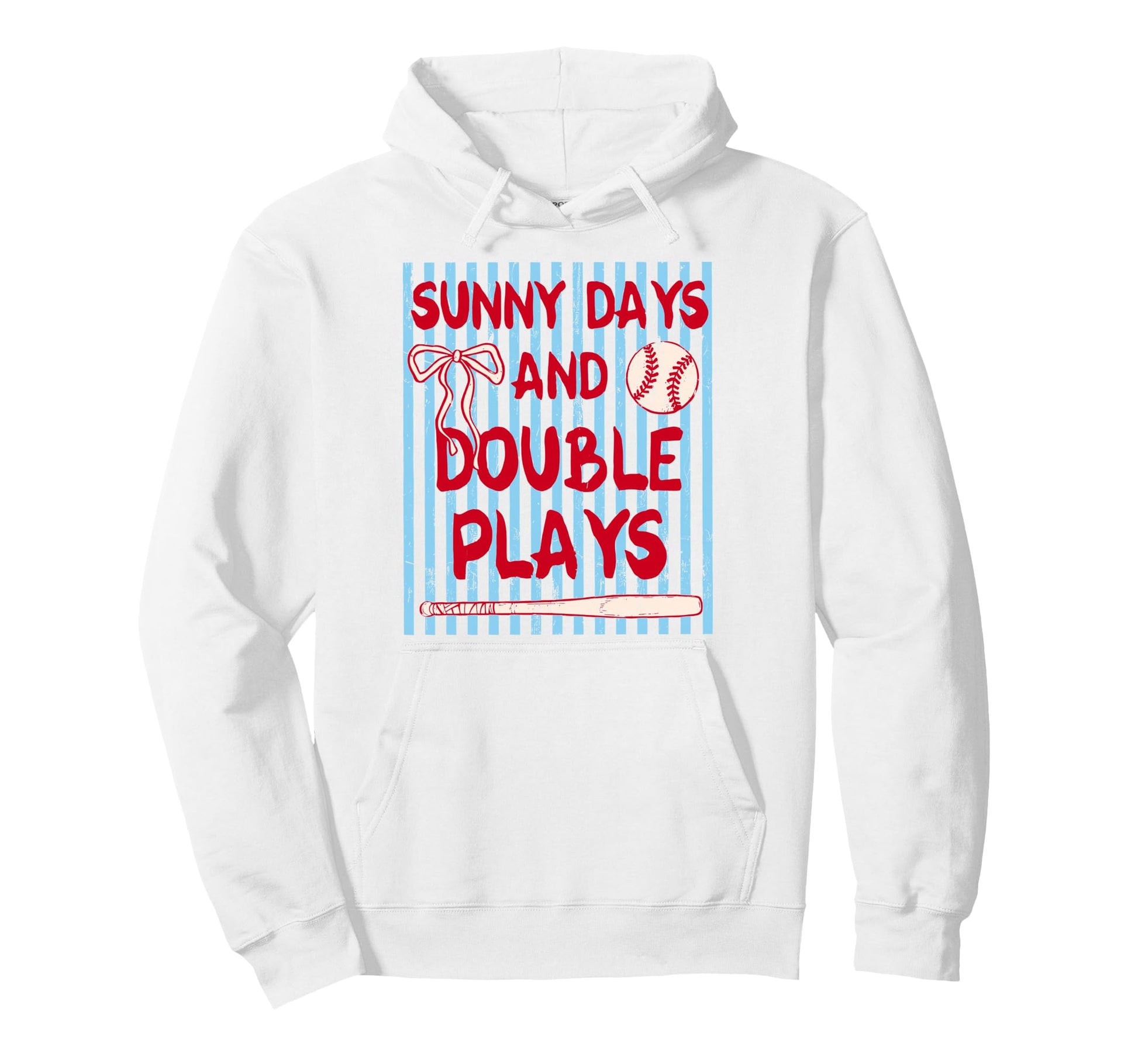 Coquette Bow Baseball Softball Sunny Hoodie - Graphic Print for Adults - T-Shirt, Sweatshirt, Hoodie