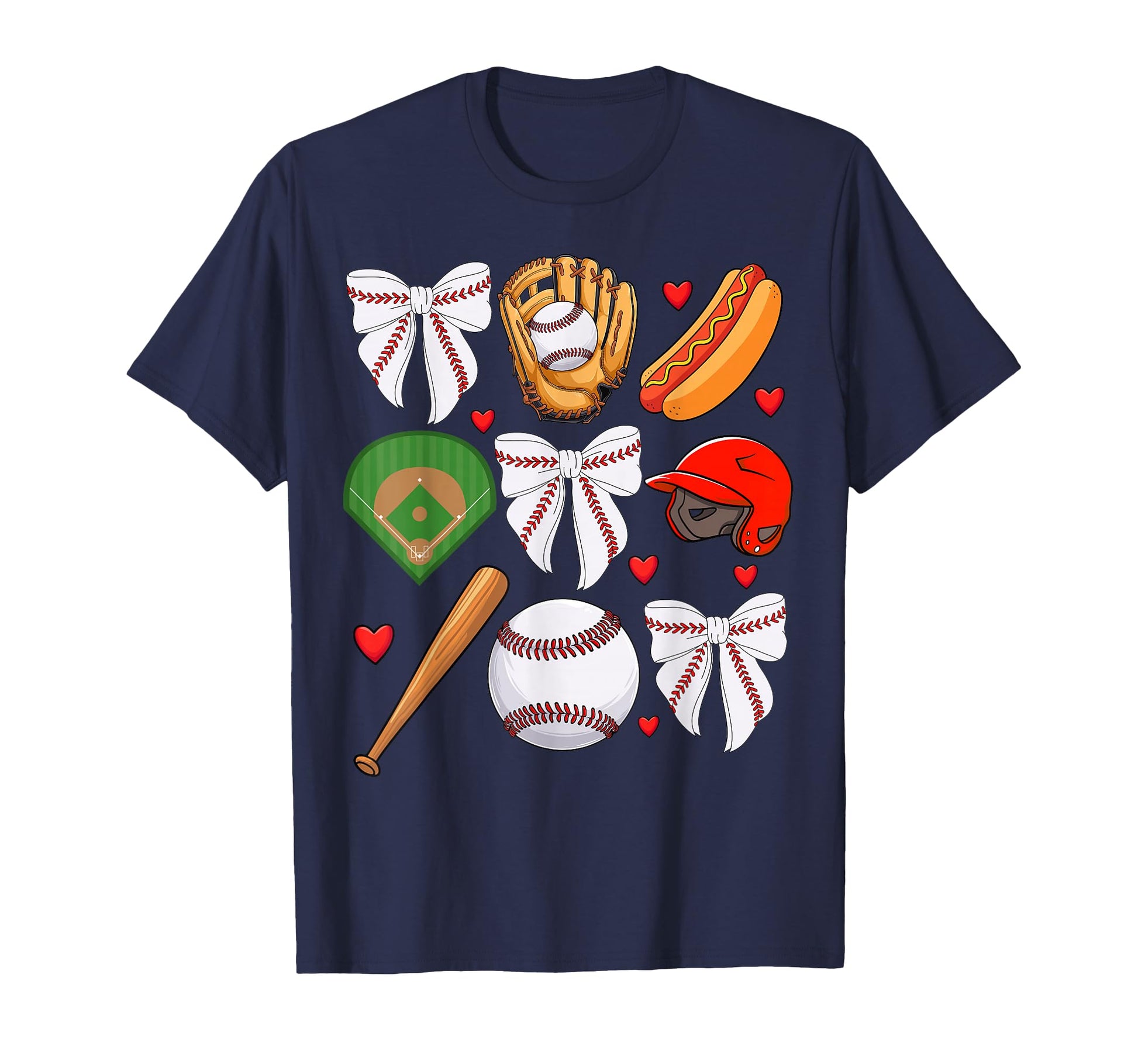 Baseball Coquette Bow Baseball Cheer Mom T-Shirt - Graphic Print Men Women - T-Shirt, Sweatshirt, Hoodie