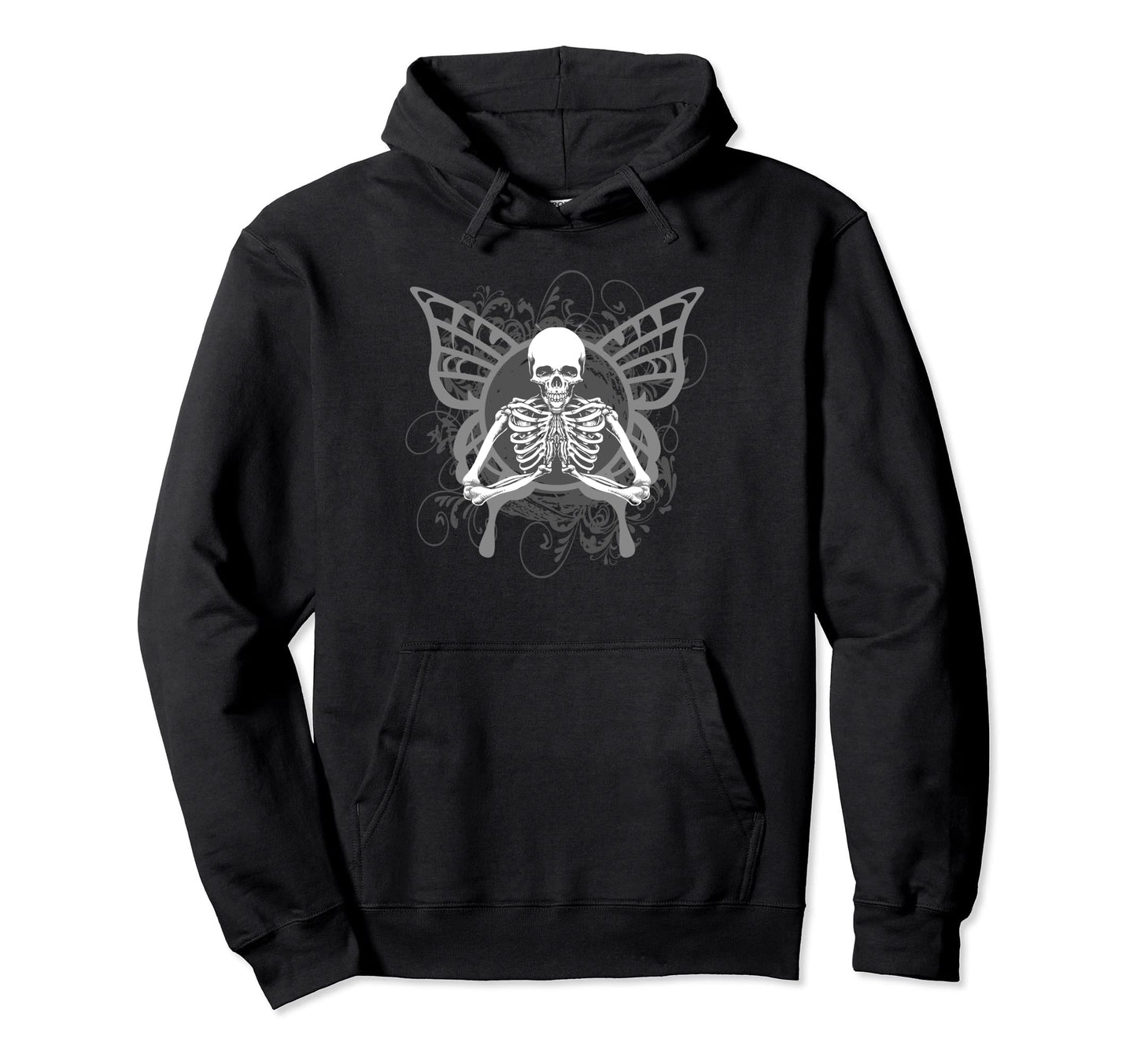 Aesthetic Y2K Fairy Wings Skeleton Hoodie - Aesthetic Graphic Men Women - T-Shirt, Sweatshirt, Hoodie