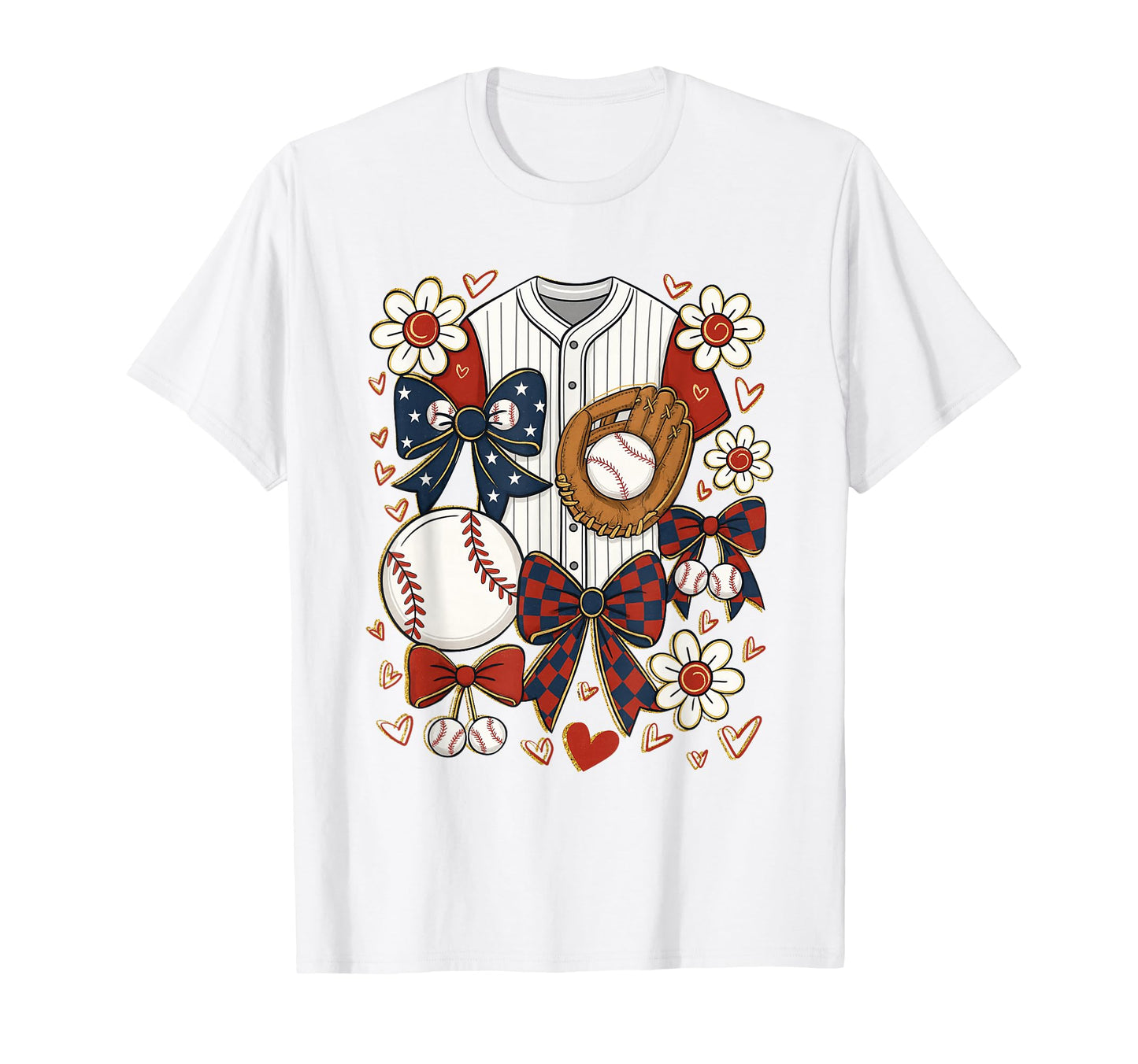 Coquette Baseball Glove Ball And Bow Game T-Shirt - Trendy Graphic Unisex - T-Shirt, Sweatshirt, Hoodie