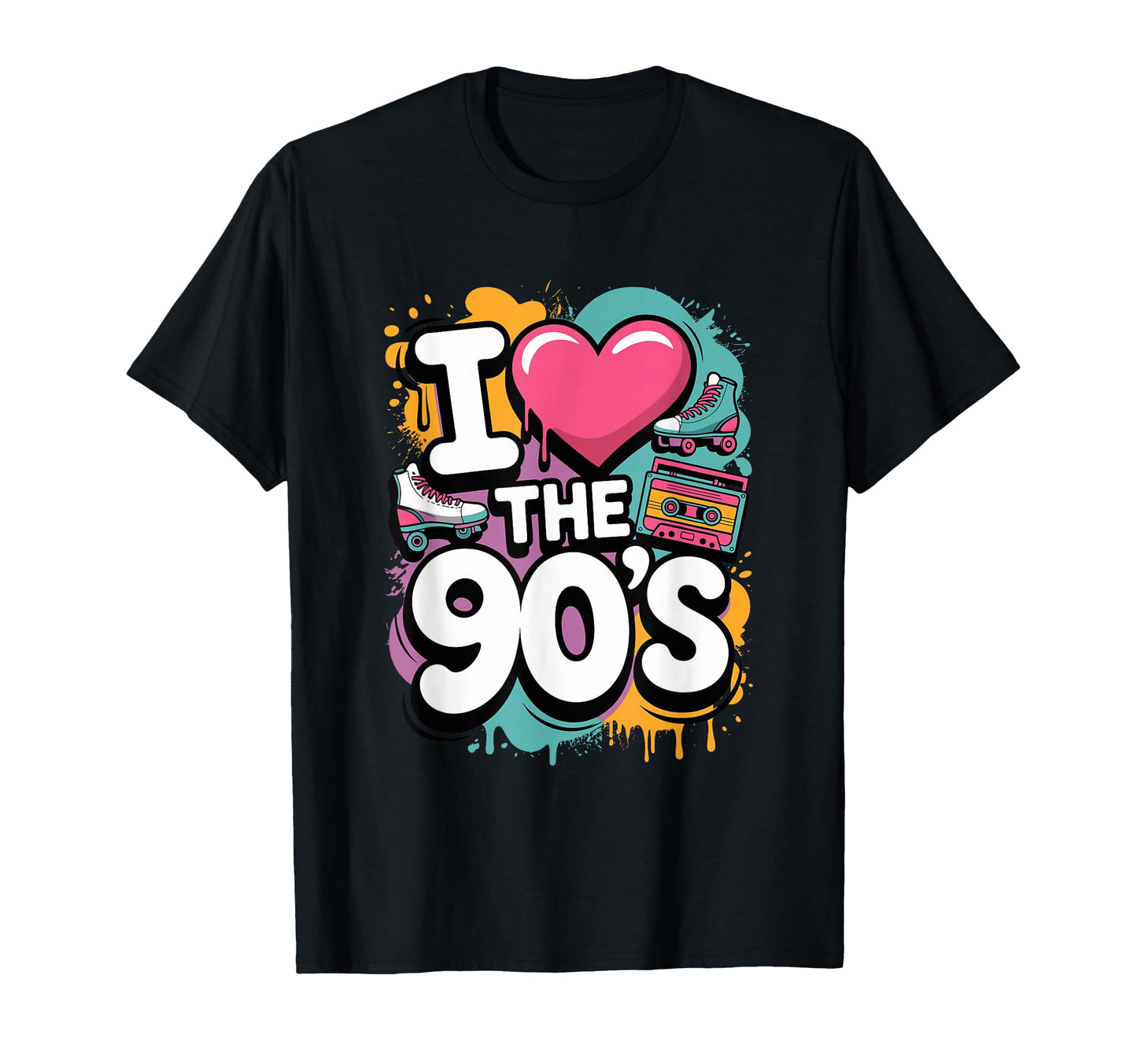I Love 90S Roller Skates Cassette T-Shirt - Casual Everyday Wear Men Women - T-Shirt, Sweatshirt, Hoodie