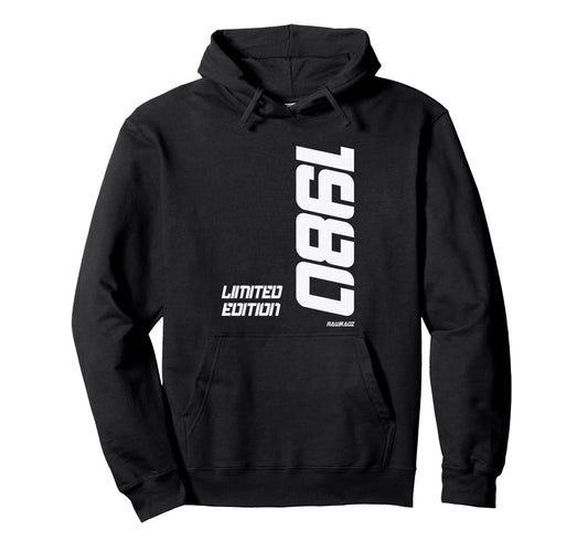 1980 Bold Typography Hoodie - Unique Graphic for Adults - T-Shirt, Sweatshirt, Hoodie