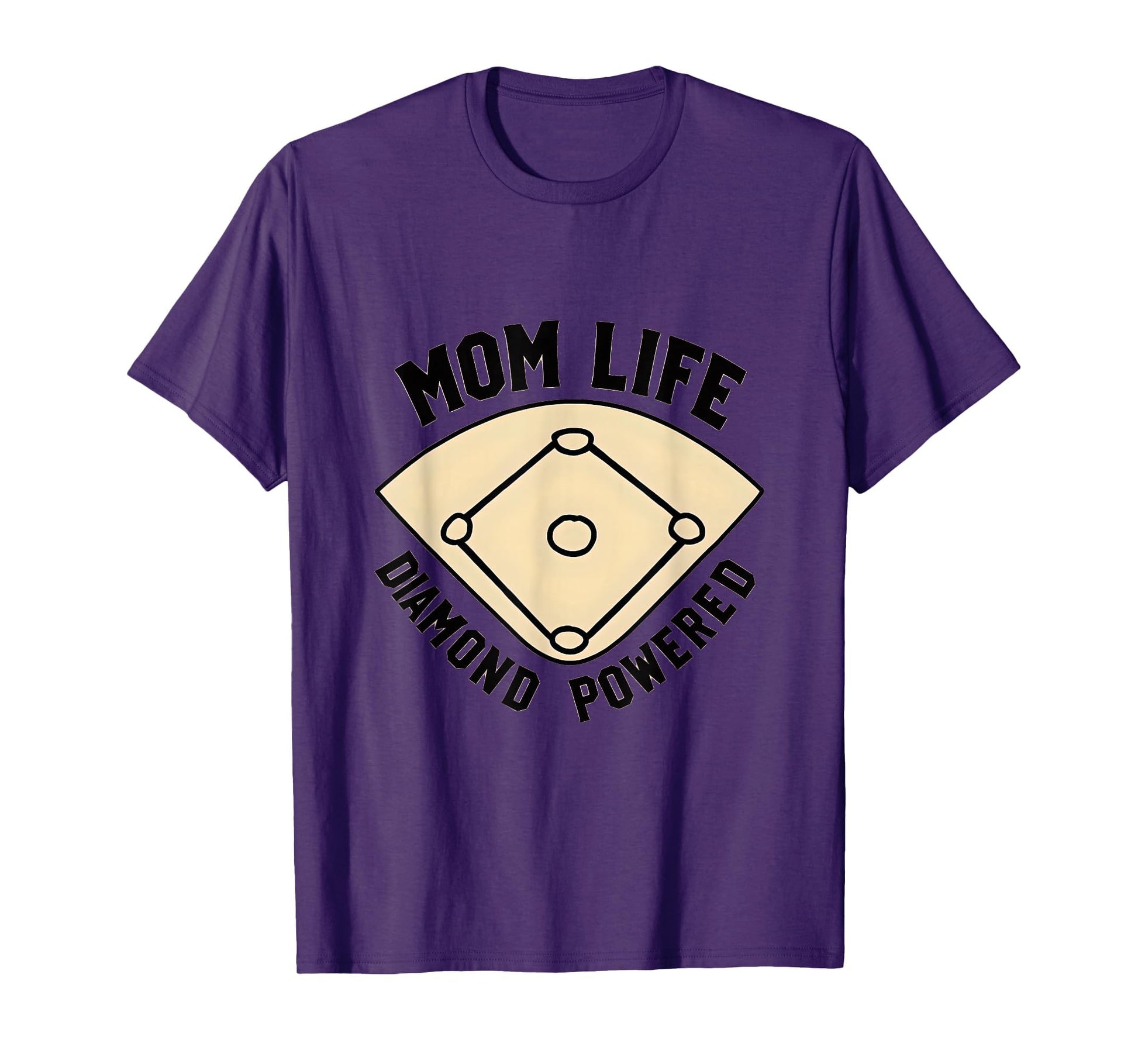 Mom Life Diamond Powered Baseball T-Shirt - Aesthetic Graphic Unisex - T-Shirt, Sweatshirt, Hoodie