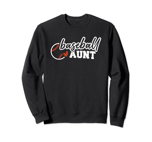 Baseball Aunt Funny Leopard Sweatshirt - Fun Novelty Design for Adults - T-Shirt, Sweatshirt, Hoodie