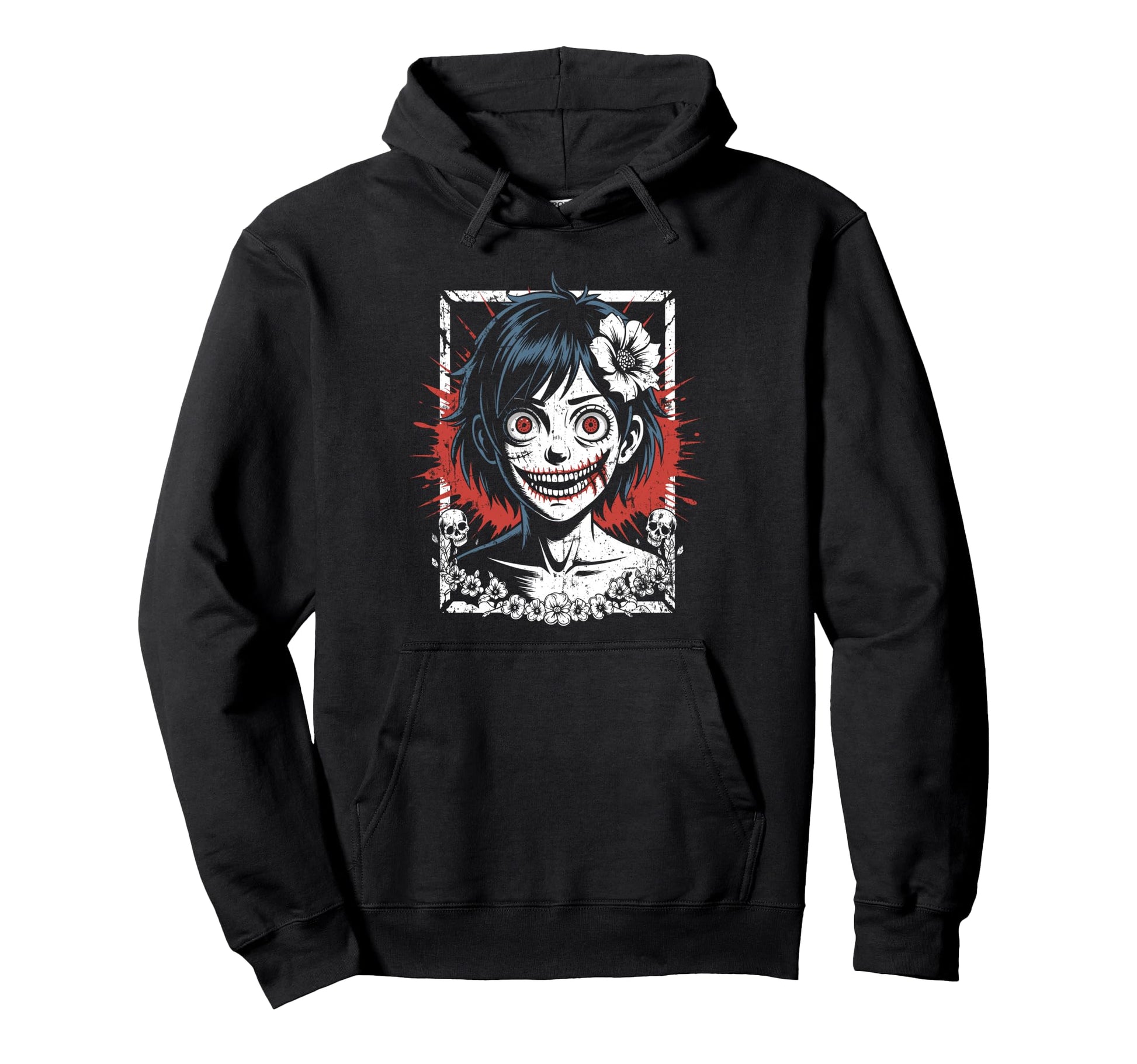 Horror Anime Goth Creepy Japanese Y2K Hoodie - Custom Art Print for Adults - T-Shirt, Sweatshirt, Hoodie