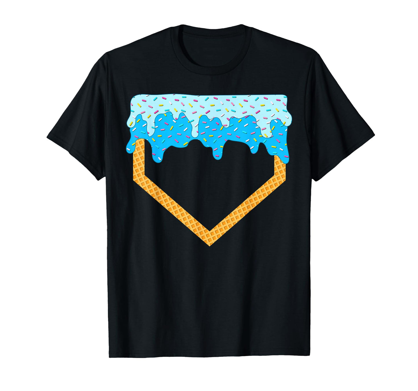 Baseball Drip Home Plate Ice Cream T-Shirt - Fun Novelty Design Unisex - T-Shirt, Sweatshirt, Hoodie