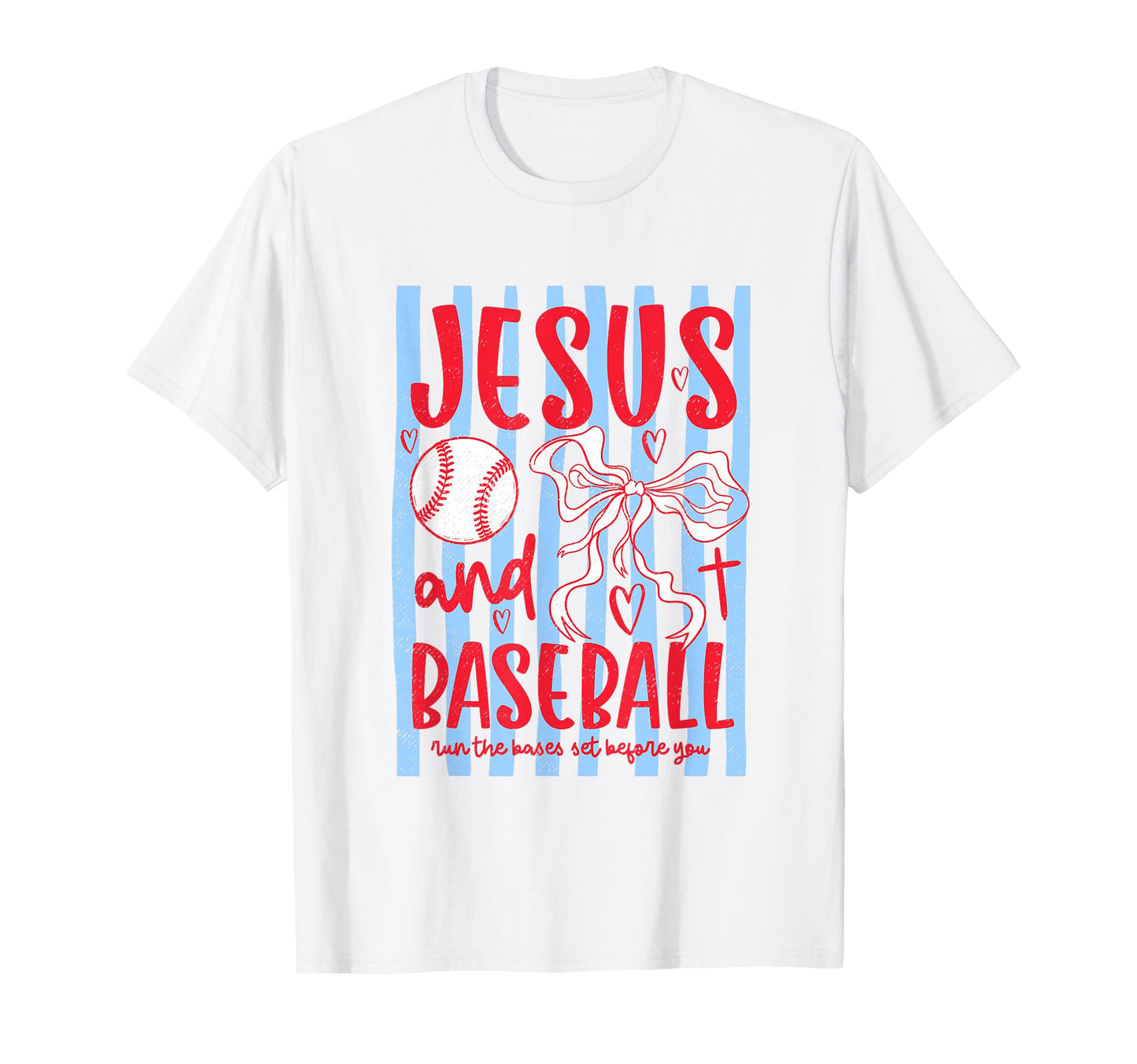 Jesus And Baseball Coquette Bow T-Shirt - Trendy Graphic for Adults - T-Shirt, Sweatshirt, Hoodie