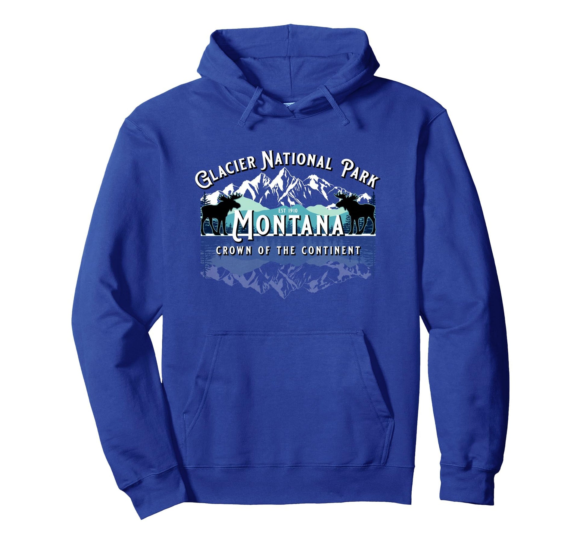 Glacier National Park Montana Hiking Hoodie - Fun Novelty Design Men Women - T-Shirt, Sweatshirt, Hoodie
