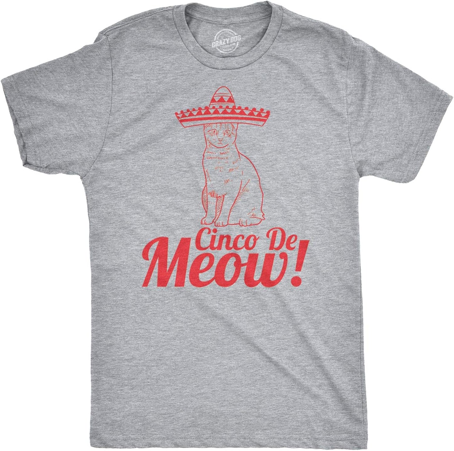 Mens Cinco De Meow Funny Sarcastic Cat Mexican - Adult & Kids T-Shirts, Sweatshirts & Hoodies apparel design preview 1