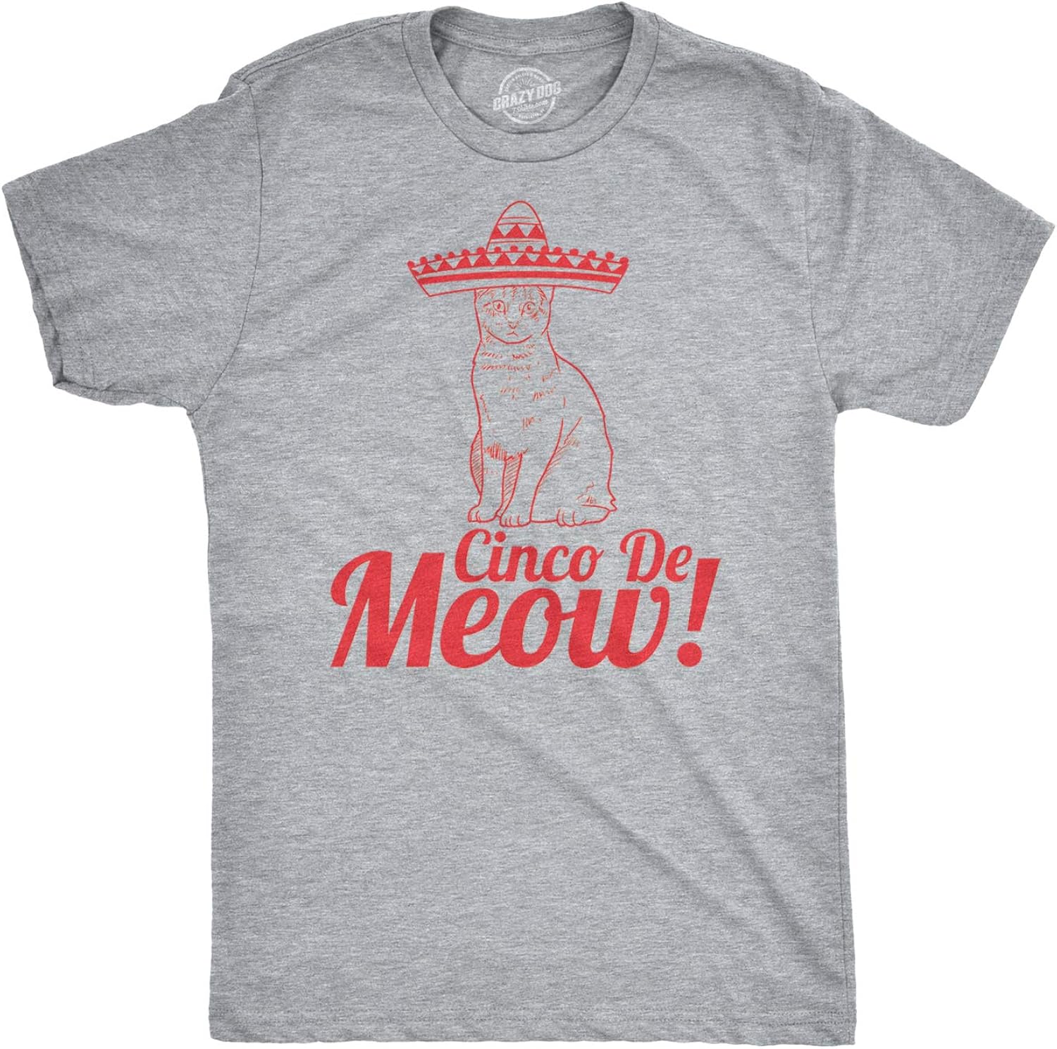 Mens Cinco De Meow Funny Sarcastic Cat Mexican - Adult & Kids T-Shirts, Sweatshirts & Hoodies apparel design preview 1