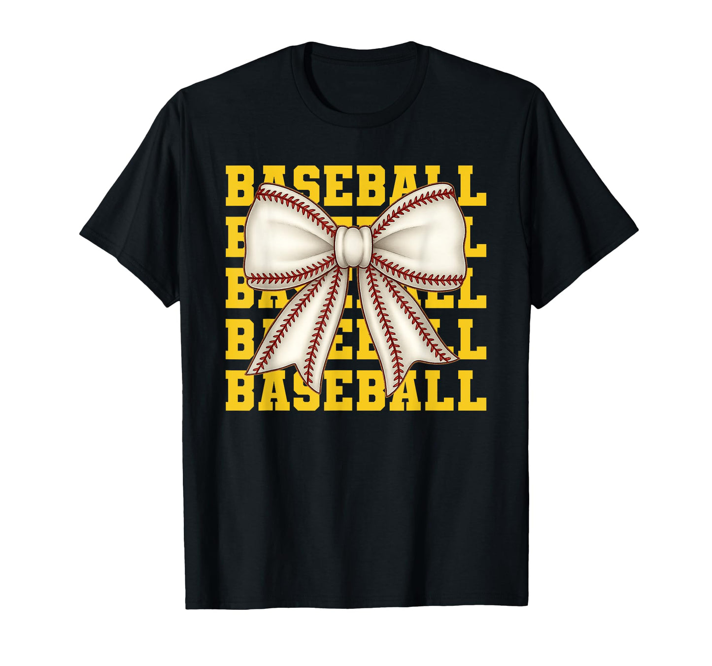 Baseball Baseball Pattern Bow Baseball T-Shirt - Trendy Graphic Unisex - T-Shirt, Sweatshirt, Hoodie