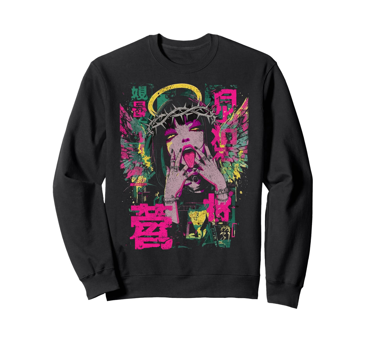 Japanese Streetwear Anime Gothic Sweatshirt - Unique Graphic Unisex - T-Shirt, Sweatshirt, Hoodie