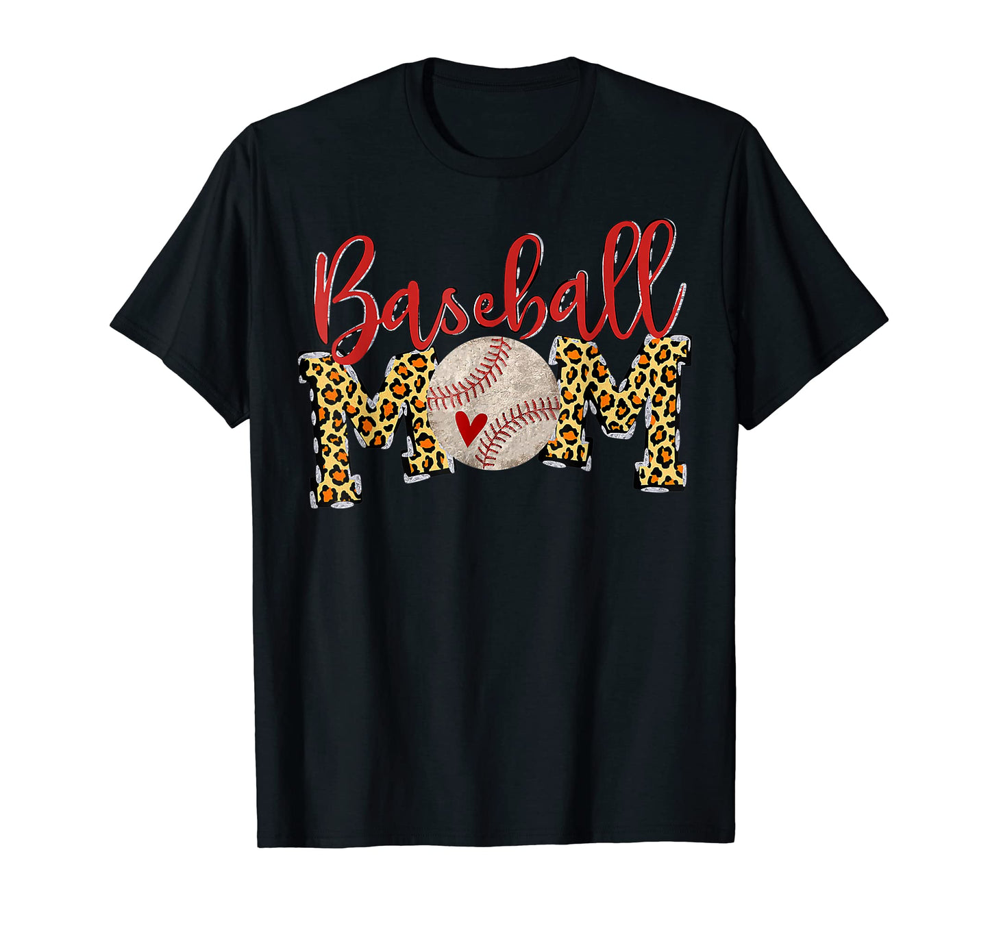 Baseball Mom Leopard Funny Softball T-Shirt - Streetwear Style Men Women - T-Shirt, Sweatshirt, Hoodie