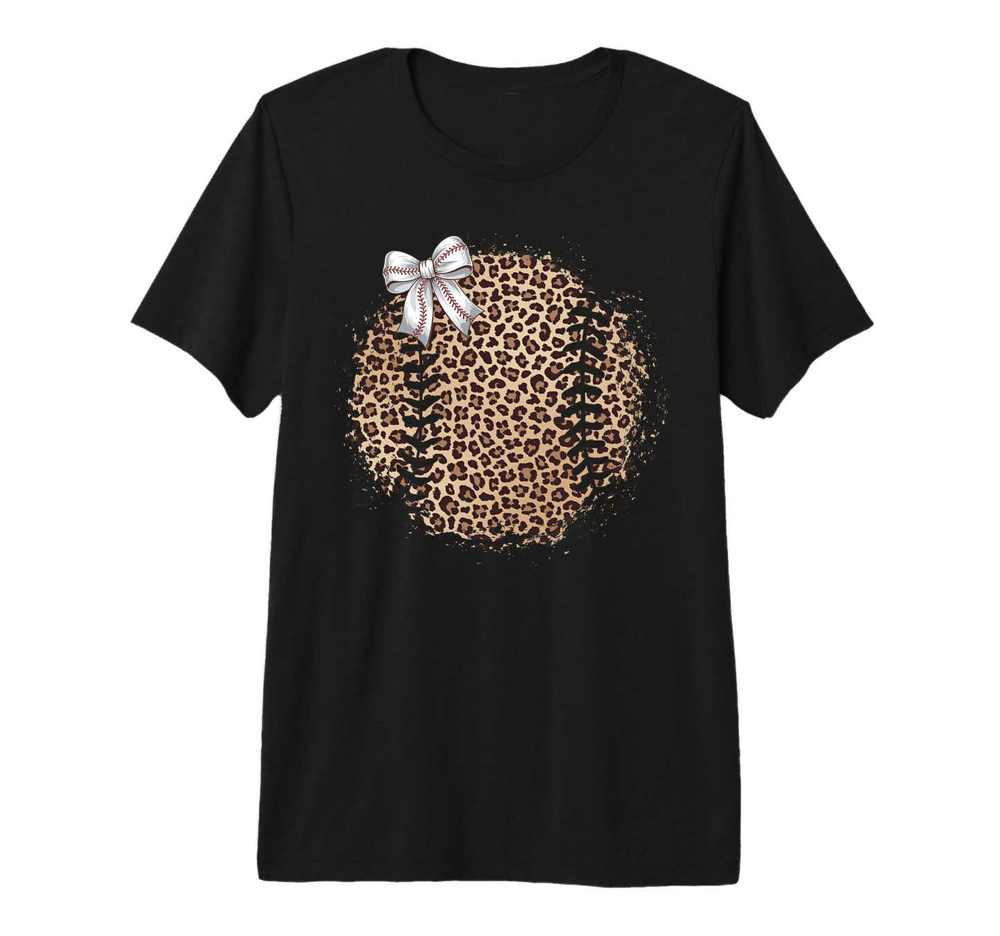 Baseball Mom Leopard Coquette Bow T-Shirt - Aesthetic Graphic for Adults - T-Shirt, Sweatshirt, Hoodie