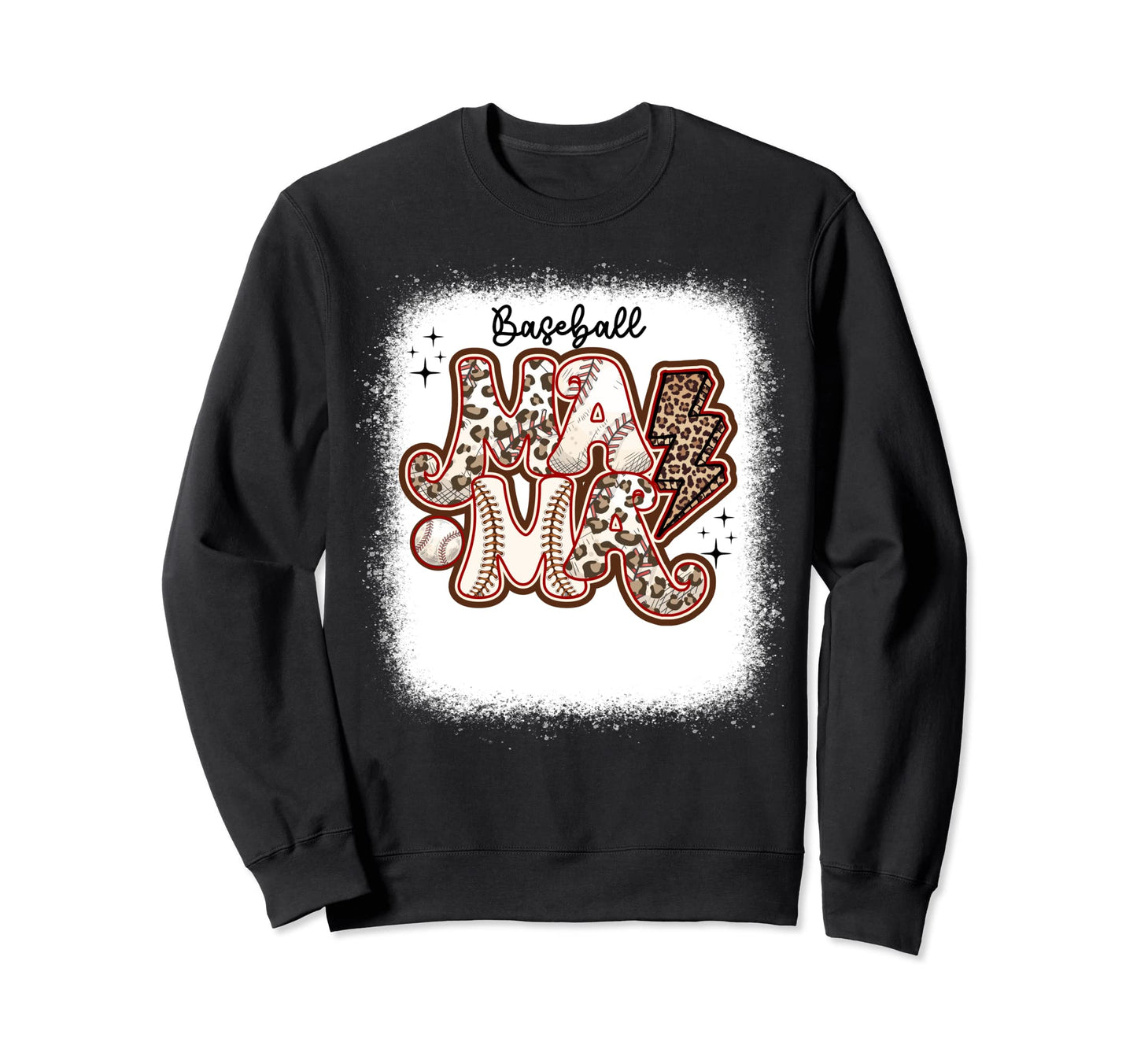 Softball Baseball Mom Leopard Sweatshirt - Graphic Print for Adults - T-Shirt, Sweatshirt, Hoodie