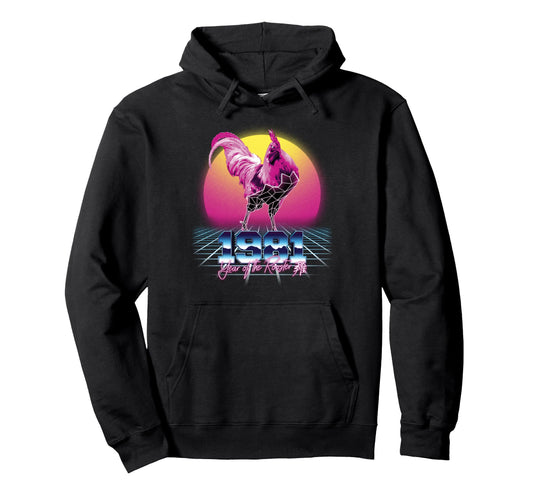 1981 Year Rooster 80S Chinese Zodiac Hoodie - Graphic Print for Adults - T-Shirt, Sweatshirt, Hoodie
