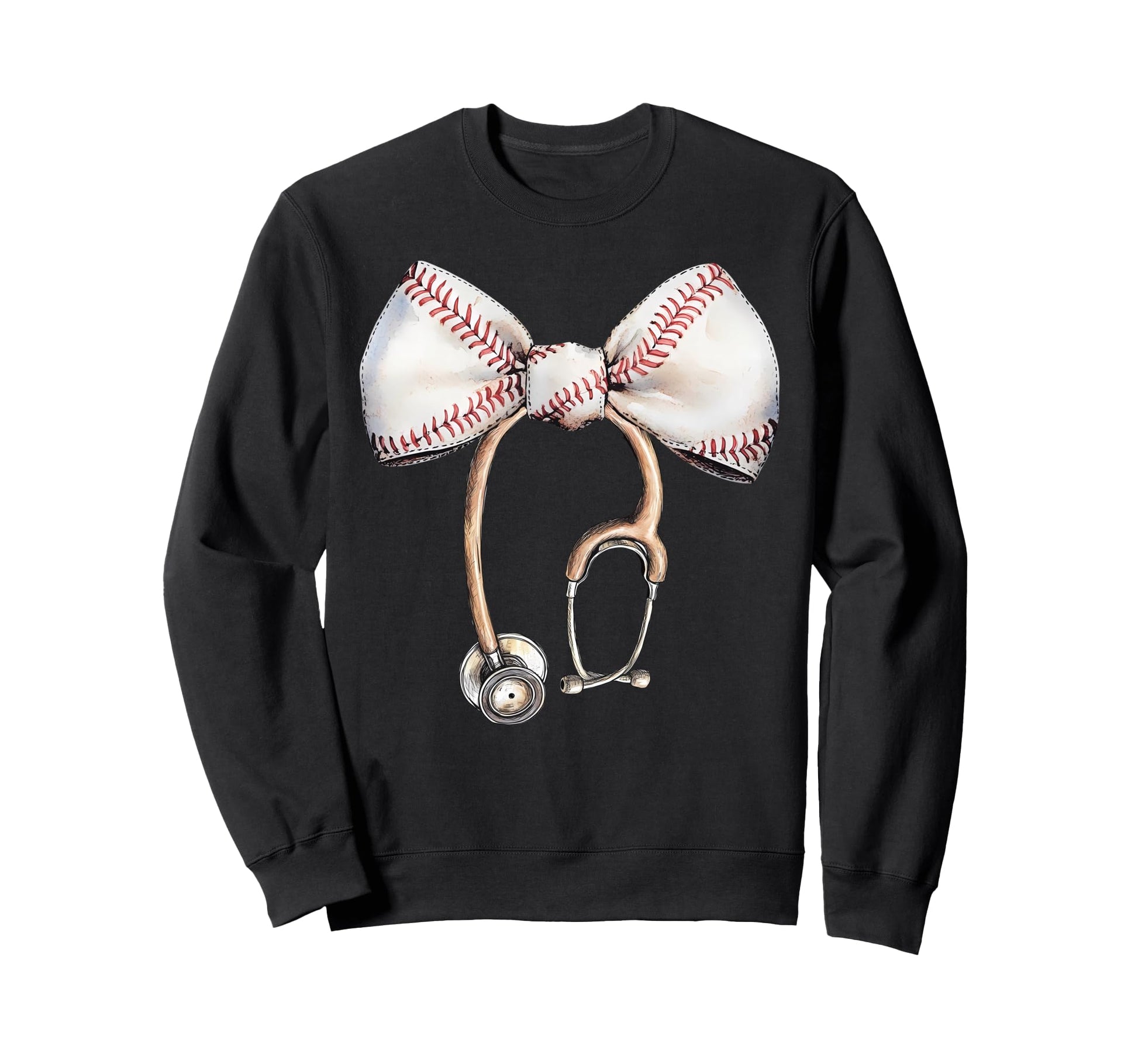 Coquette Bow Stethoscope Baseball Sweatshirt - Trendy Graphic for Adults - T-Shirt, Sweatshirt, Hoodie