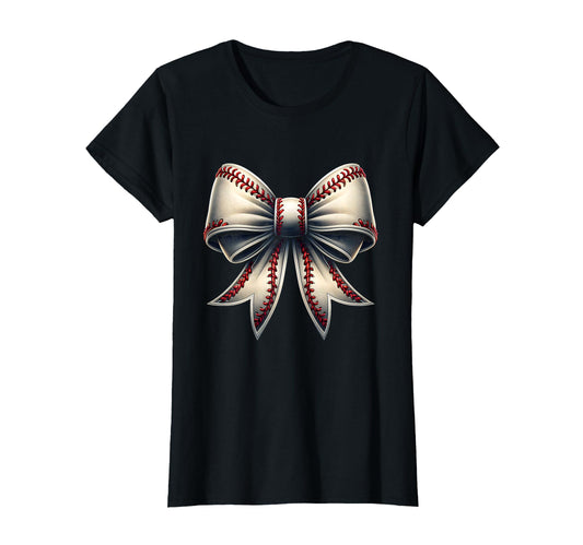 Baseball Bow Baseball Mom Mothers Day T-Shirt - Graphic Print Men Women - T-Shirt, Sweatshirt, Hoodie