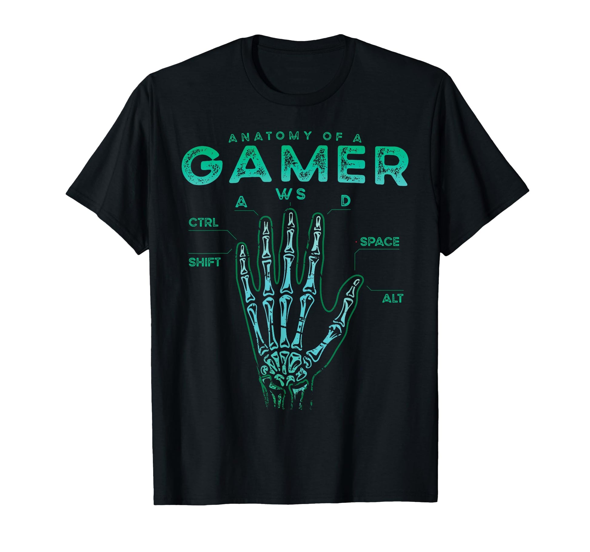 Gamer Anatomy Skeleton Hand Xray T-Shirt - Minimalist Print Men Women - T-Shirt, Sweatshirt, Hoodie