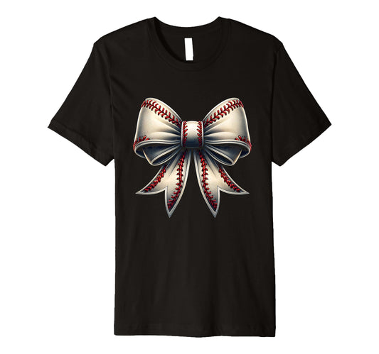 Baseball Bow Baseball Mom Mothers Day T-Shirt - Trendy Graphic Unisex - T-Shirt, Sweatshirt, Hoodie
