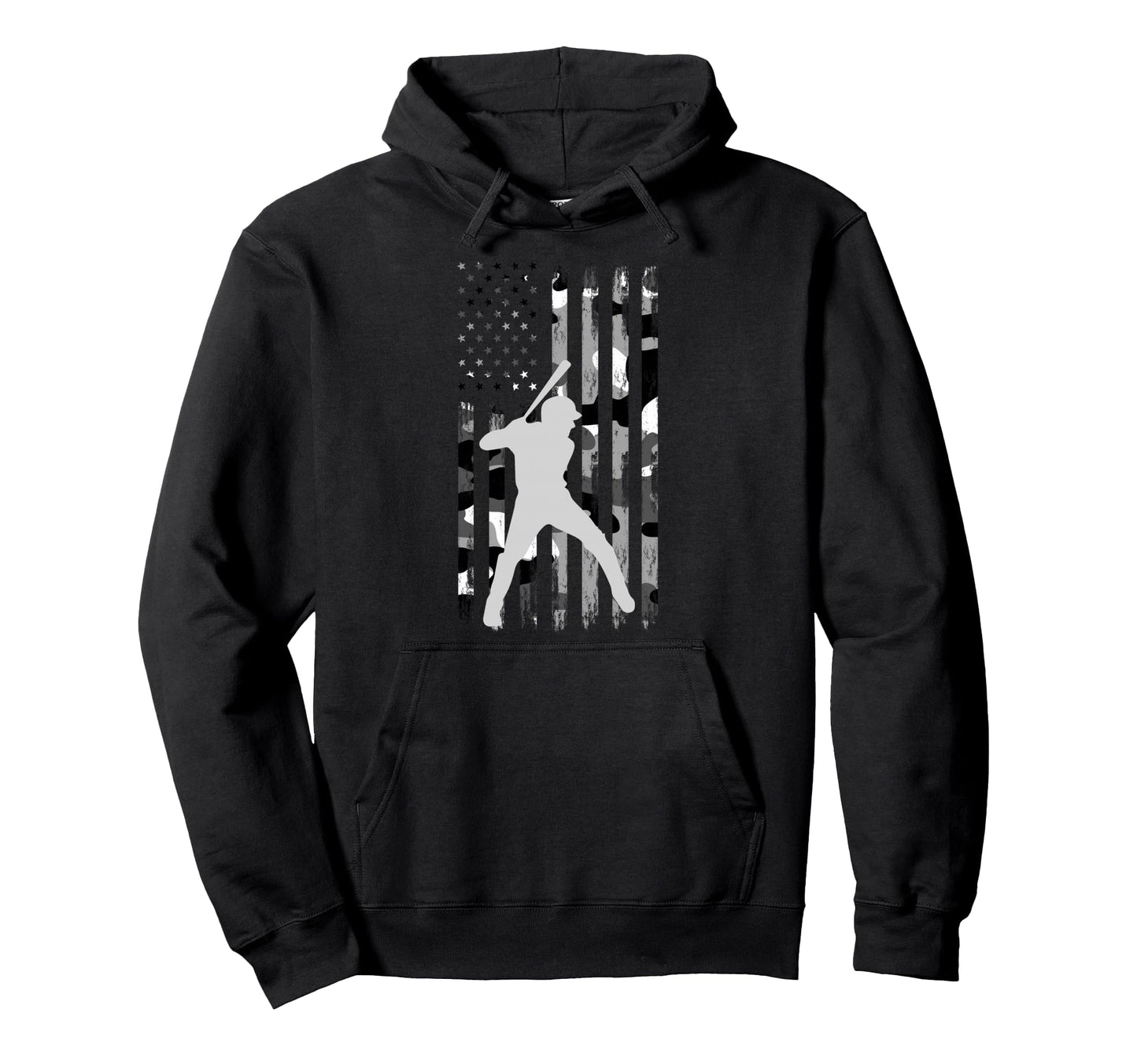 Baseball Player American Flag Usa Camo Hoodie - Minimalist Print Men Women - T-Shirt, Sweatshirt, Hoodie