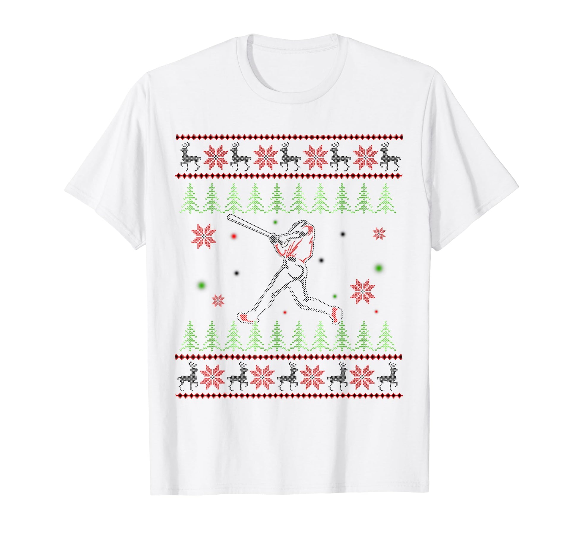 Baseball Player Ugly X Mas Party T-Shirt - Aesthetic Graphic for Adults - T-Shirt, Sweatshirt, Hoodie