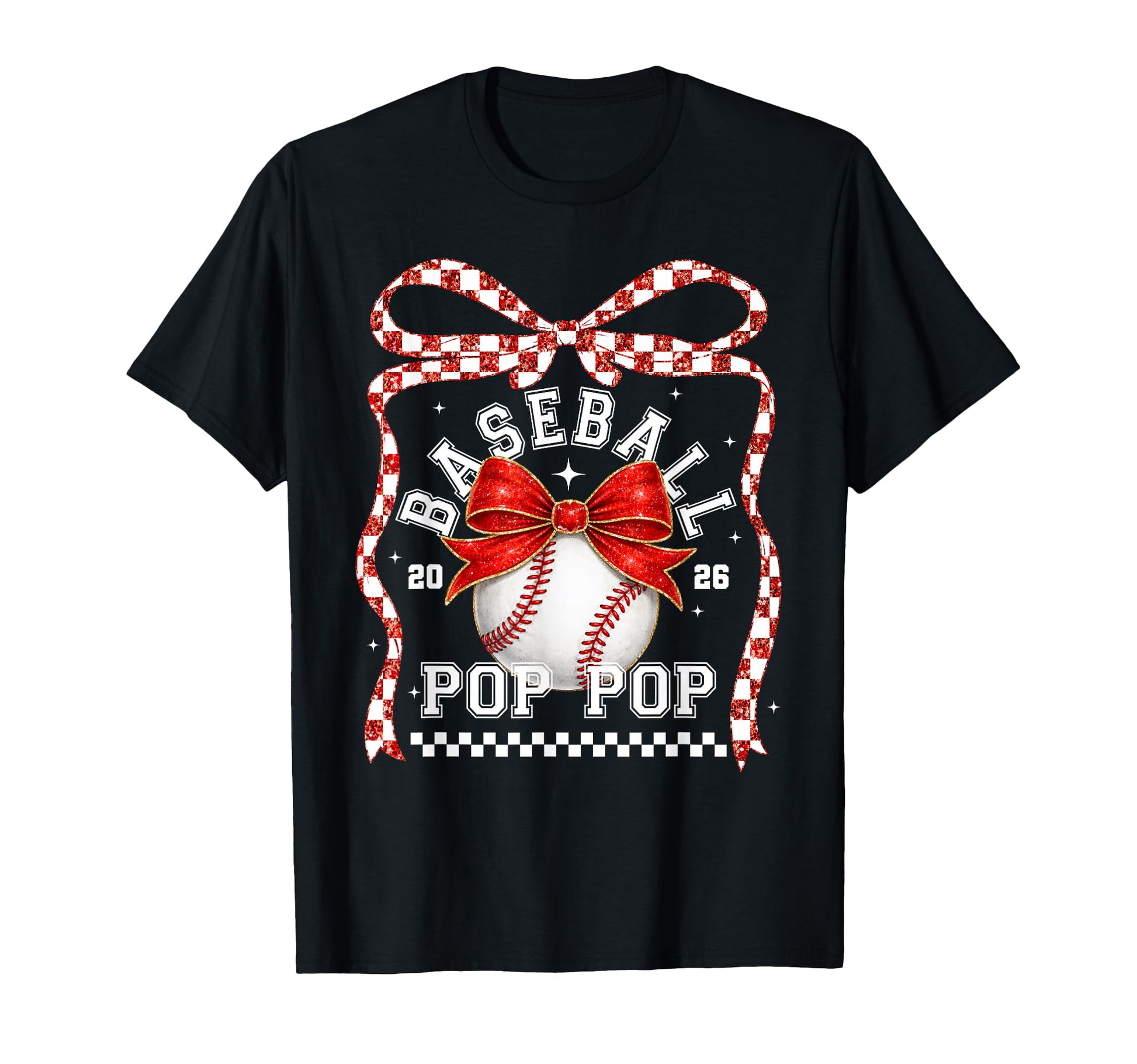 Baseball Pop Pop Coquette Bow Game Day T-Shirt - Trendy Graphic for Adults - T-Shirt, Sweatshirt, Hoodie