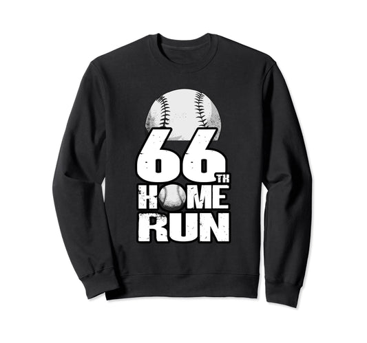 66 Years Old Baseball 66Th Birthday Sweatshirt - Novelty Apparel Unisex - T-Shirt, Sweatshirt, Hoodie
