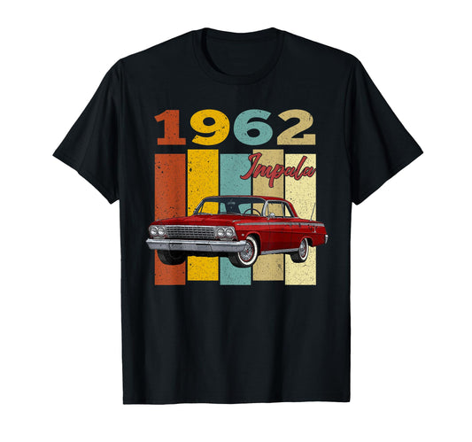 1962 62 Impala Old School Muscle Car Hot Rod T-Shirt - Graphic Print Unisex - T-Shirt, Sweatshirt, Hoodie