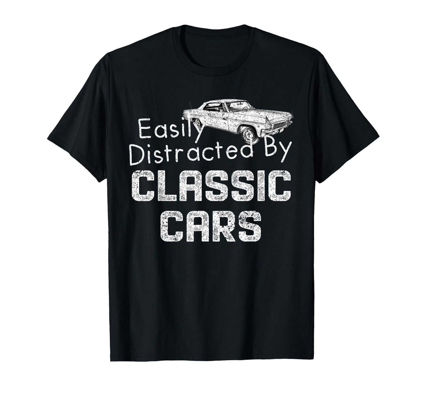 1965 65 Impala Easily Distracted Cars T-Shirt - Aesthetic Graphic Unisex - T-Shirt, Sweatshirt, Hoodie