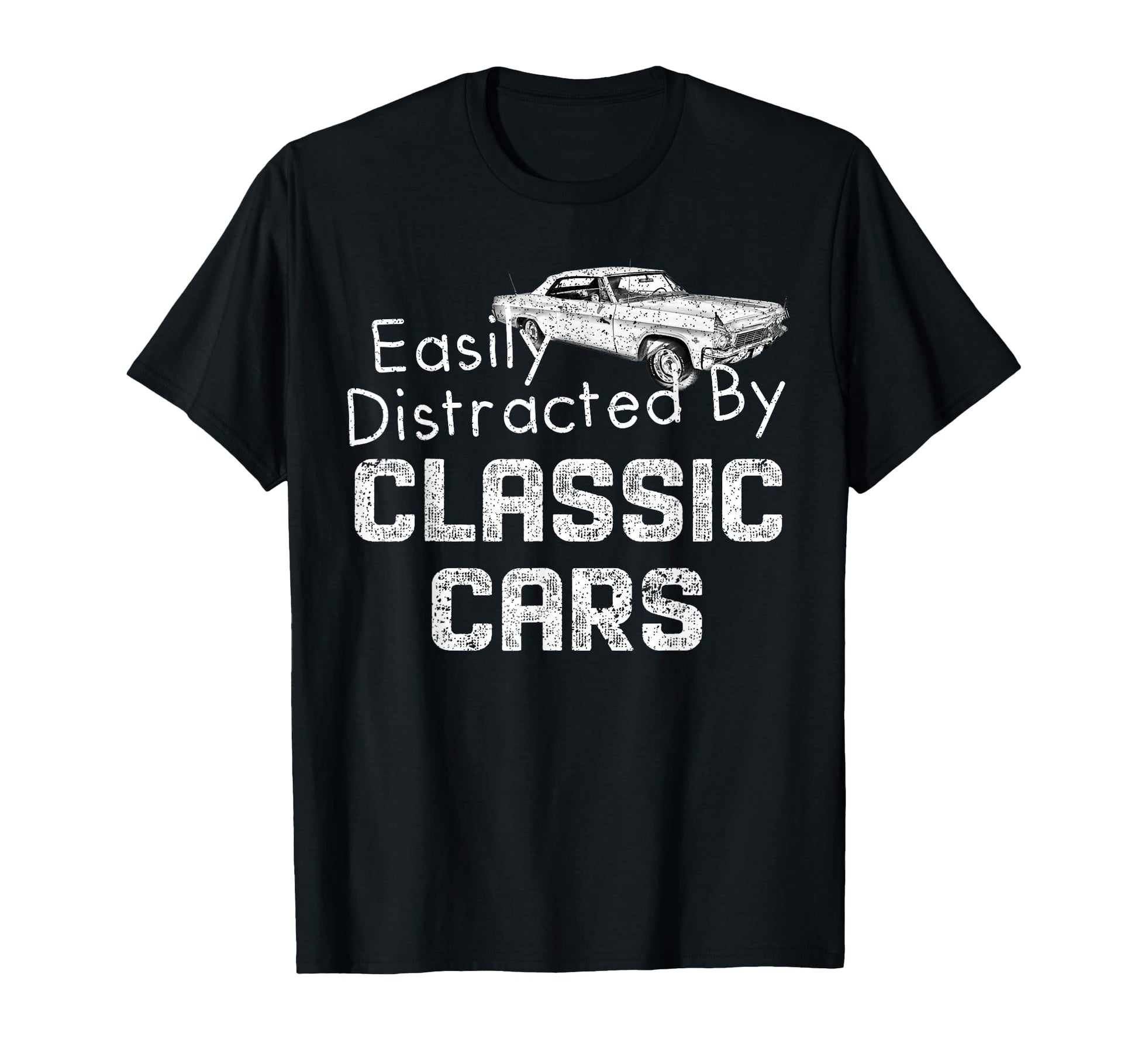 1965 65 Impala Easily Distracted Cars T-Shirt - Aesthetic Graphic Unisex - T-Shirt, Sweatshirt, Hoodie