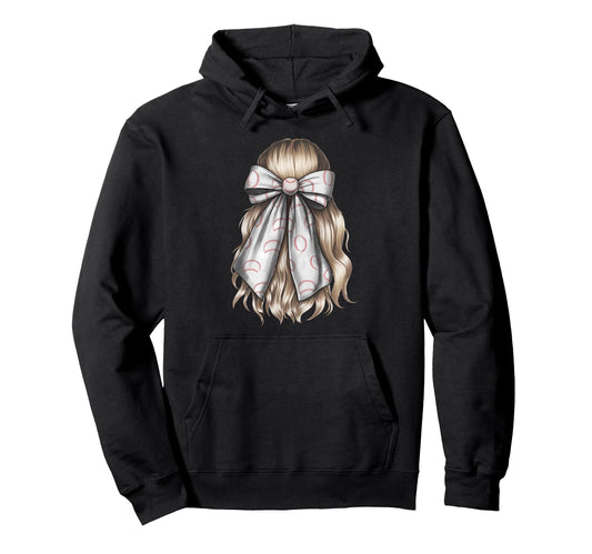 Baseball Coquette Bow Baseball Player Hoodie - Minimalist Print Men Women - T-Shirt, Sweatshirt, Hoodie