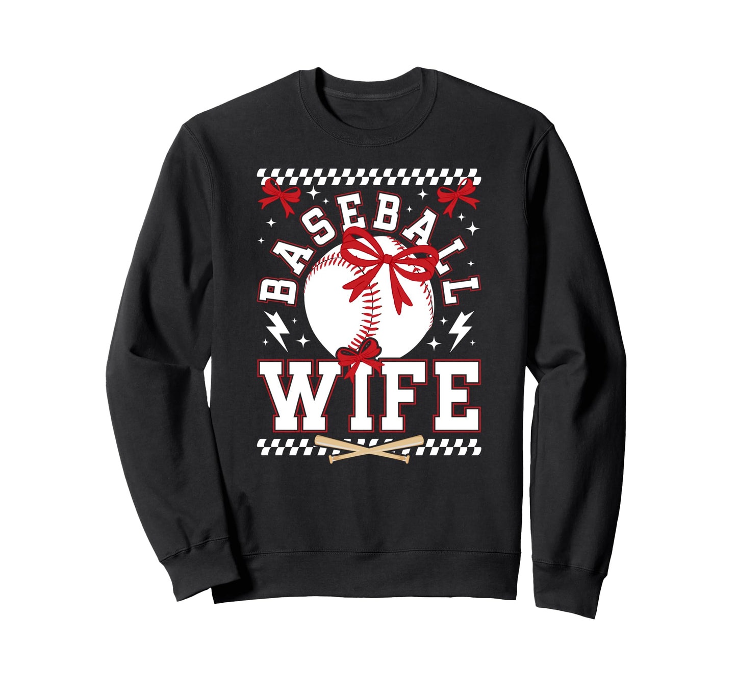 Baseball Wife Coquette Wife Sweatshirt - Trendy Graphic for Adults - T-Shirt, Sweatshirt, Hoodie